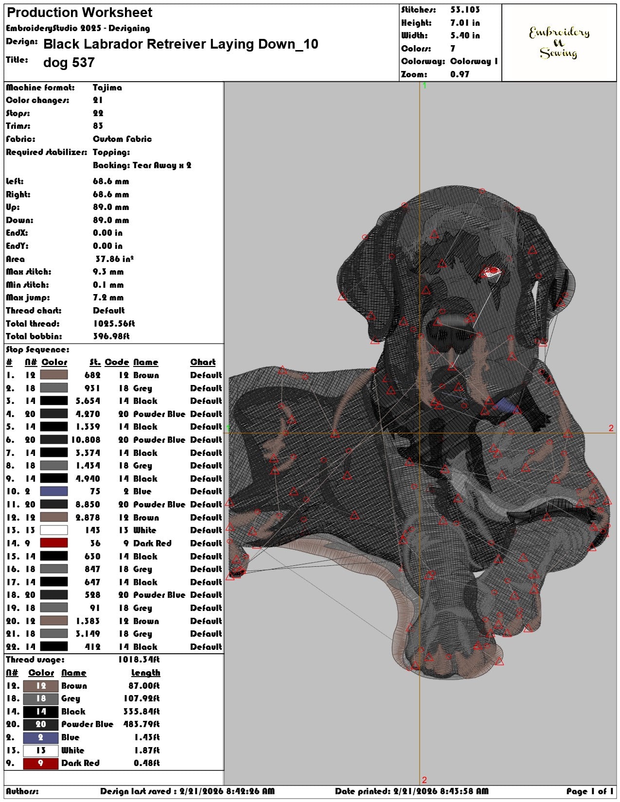 Black Labrador Retreiver Laying Down   - Elegant embroidery design file - instant download — view 3