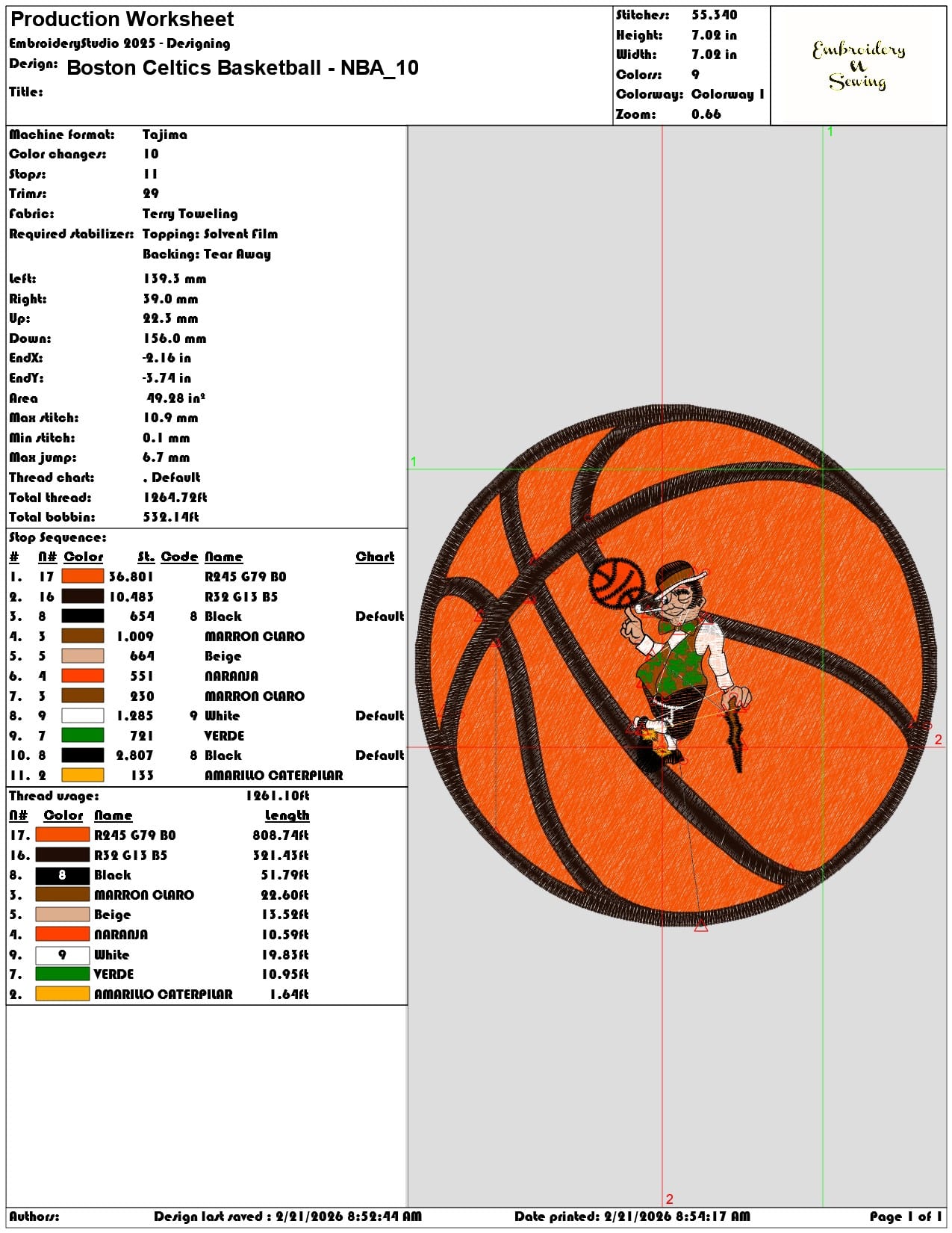 Boston Celtics Basketball NBA   - Elegant embroidery design file - instant download — view 3