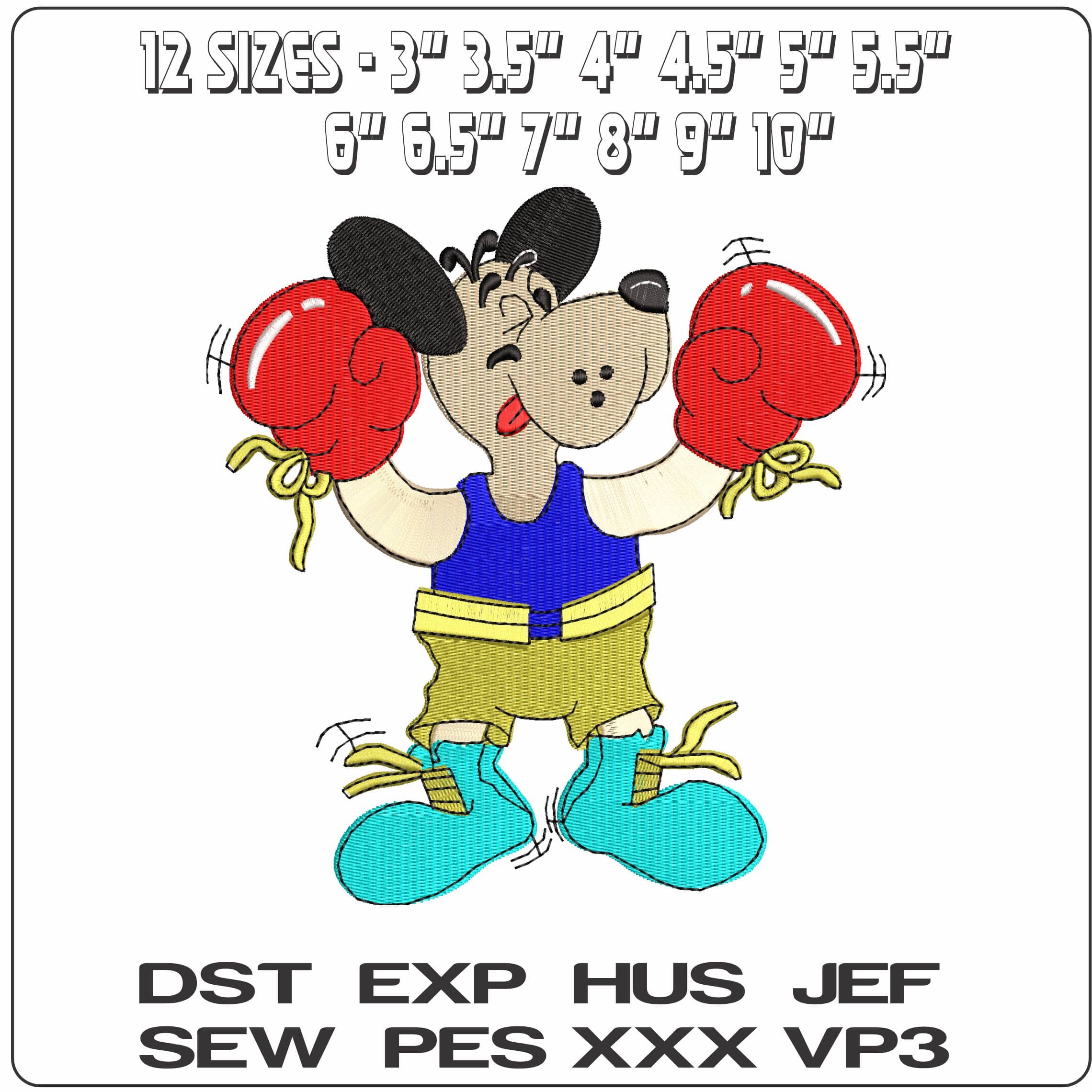 Boxer Boxing Dog   - Elegant embroidery design file - instant download — view 2