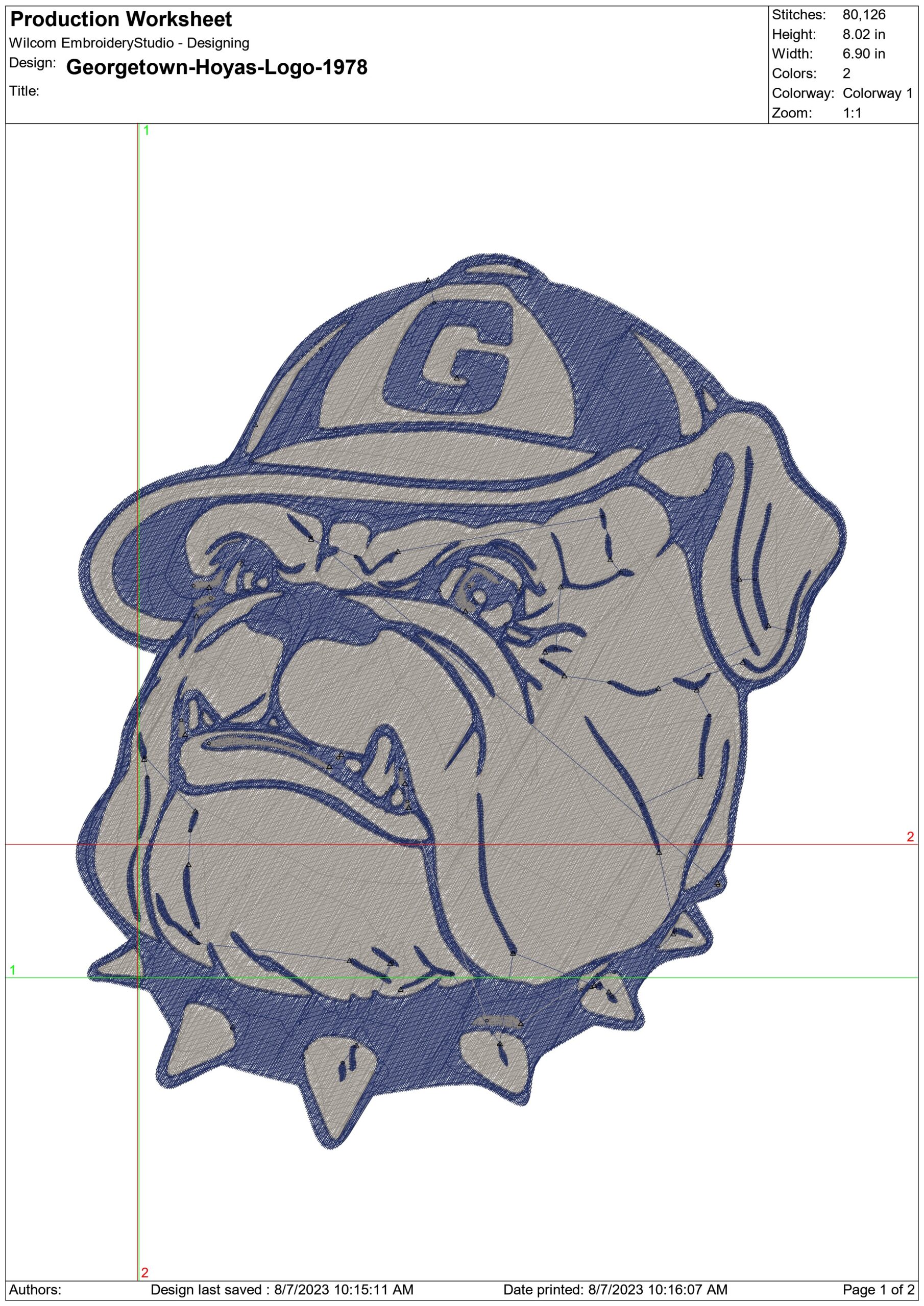 Georgetown Hoyas Bulldog embroidery design, Georgetown University, Washington DC embroidery machine pattern embroidery file instant download — view 2