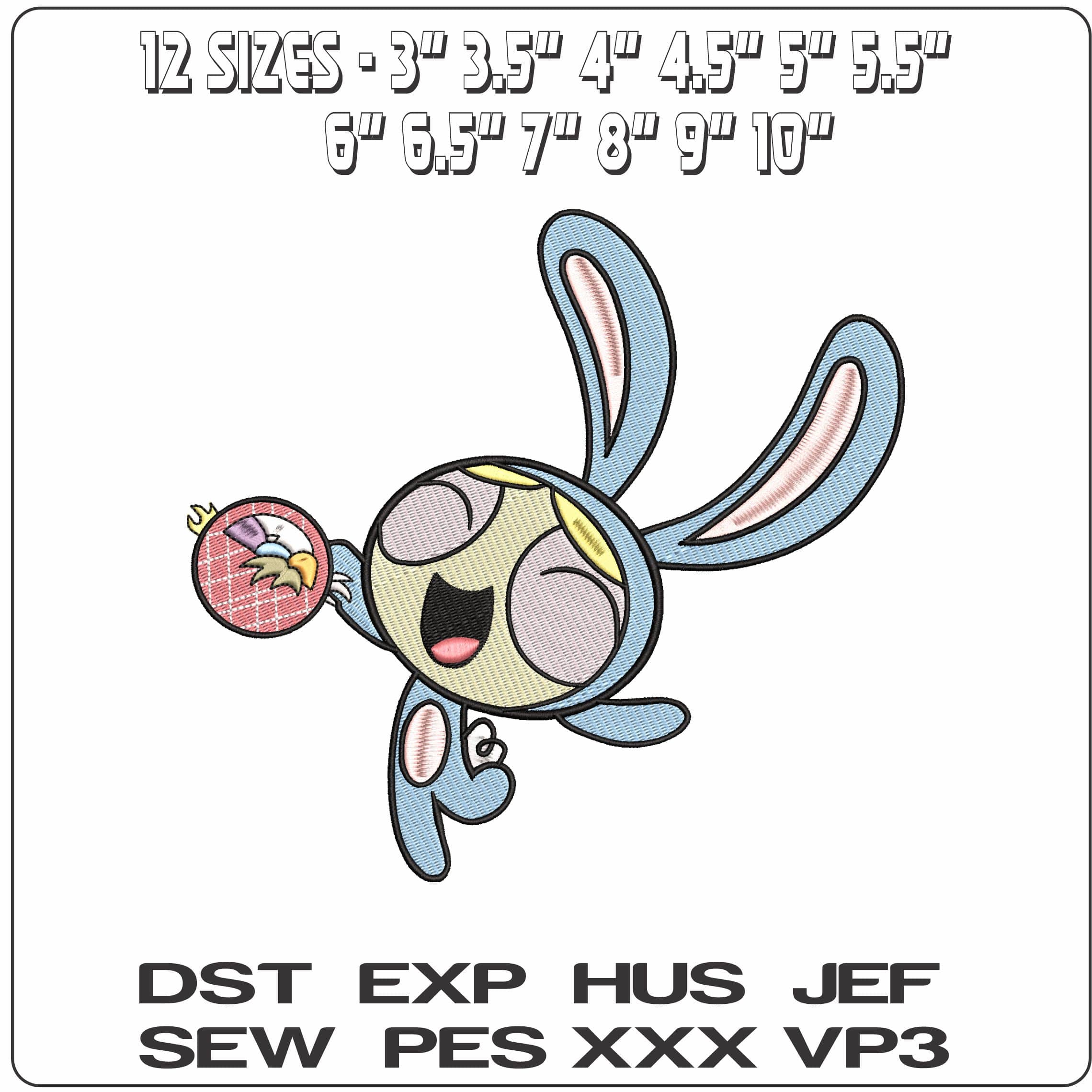 Bubbles Easter Bunny Powerpuff Girls   - Elegant embroidery design file - instant download — view 2