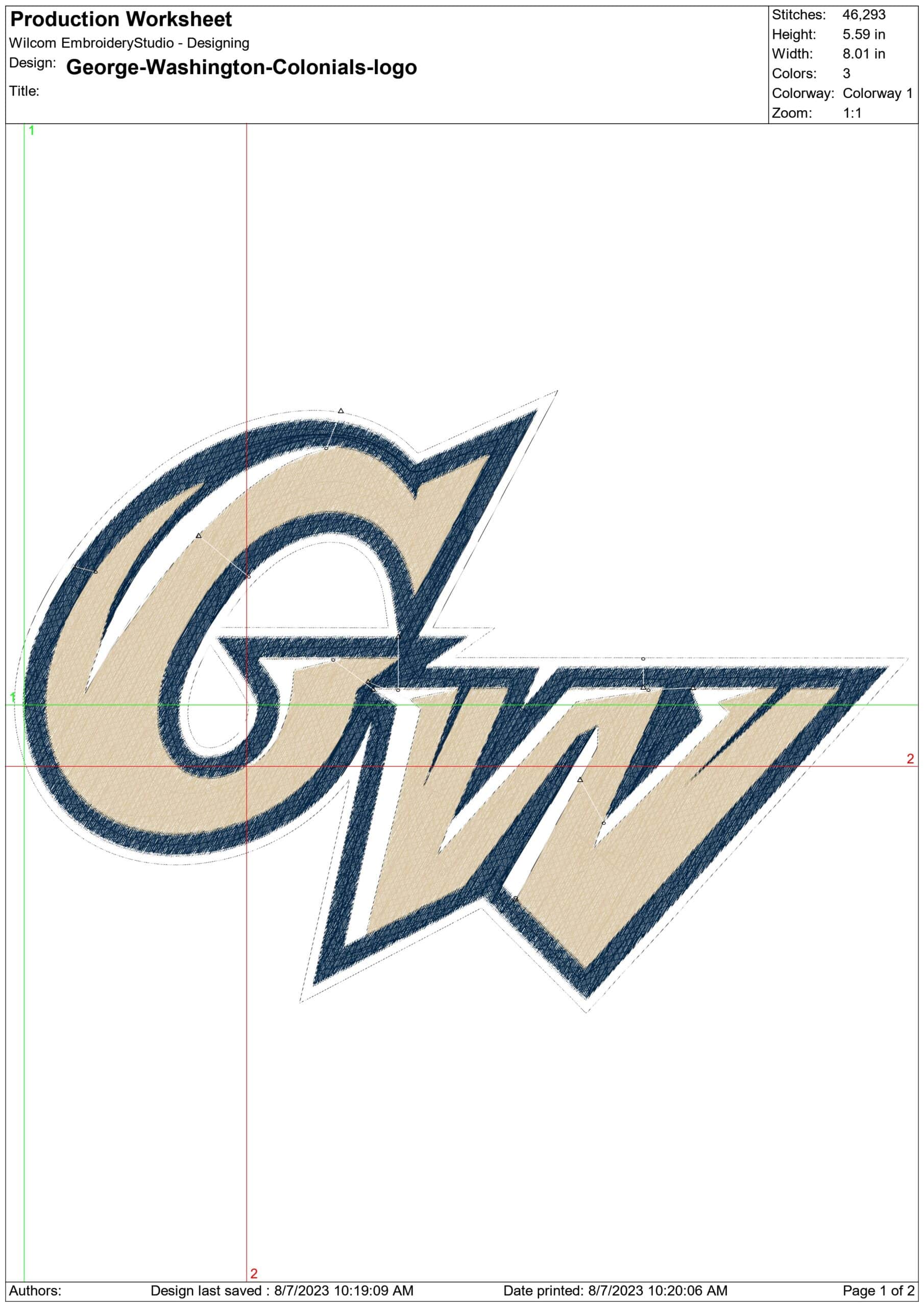 George Washington Colonials embroidery design, George Washington University, embroidery machine pattern embroidery file instant download — view 2