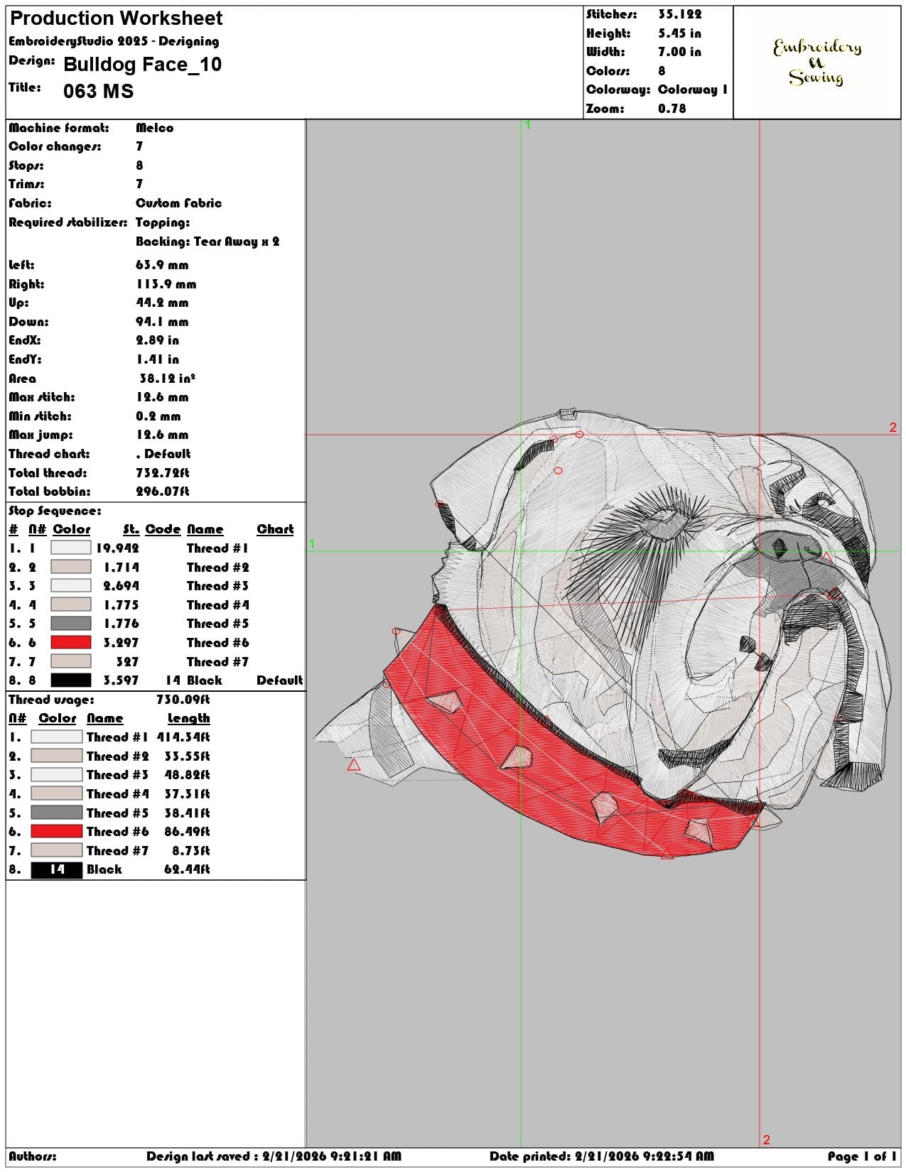 Bulldog Face   - Elegant embroidery design file - instant download — view 3