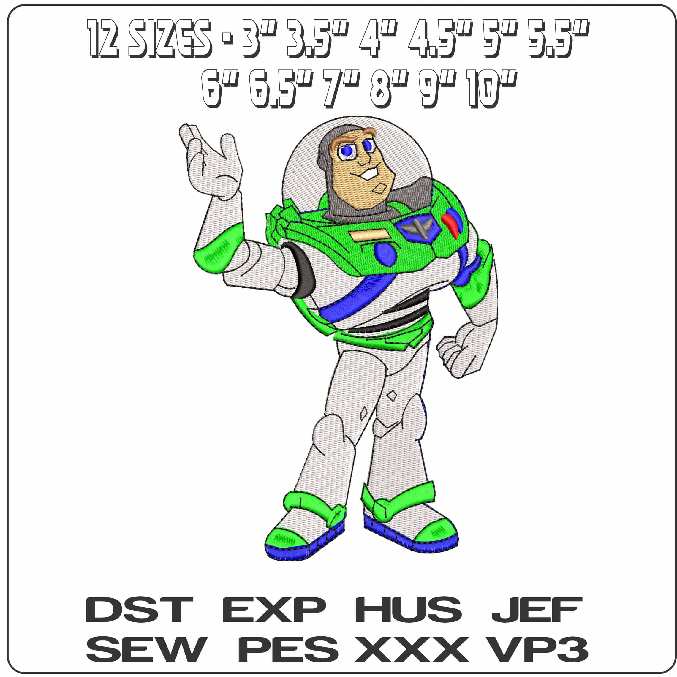 Buzz Lightyear Salute Toy Story   - Elegant embroidery design file - instant download — view 2
