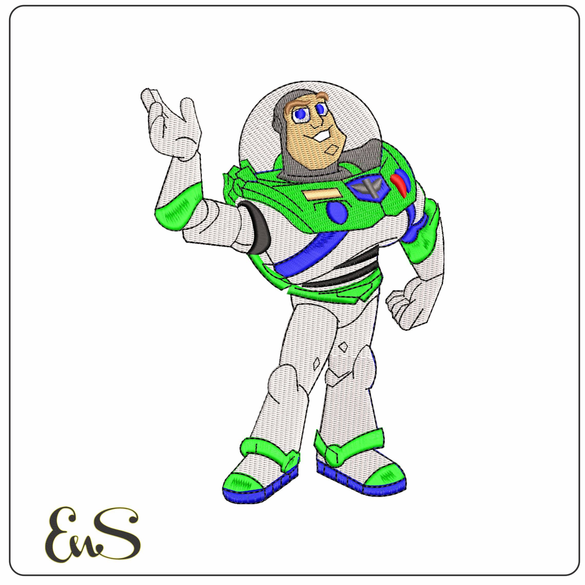 Buzz Lightyear Salute Toy Story   - Elegant embroidery design file - instant download