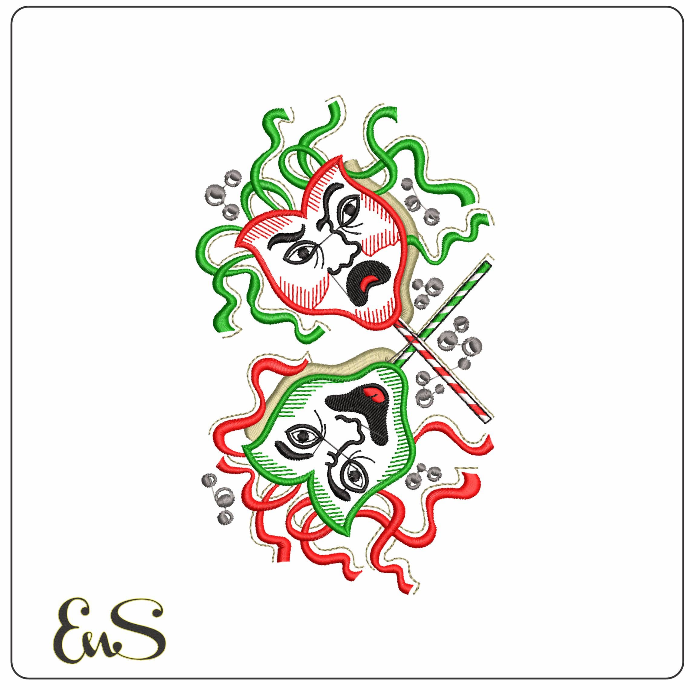 Camelion Masks   - Elegant embroidery design file - instant download