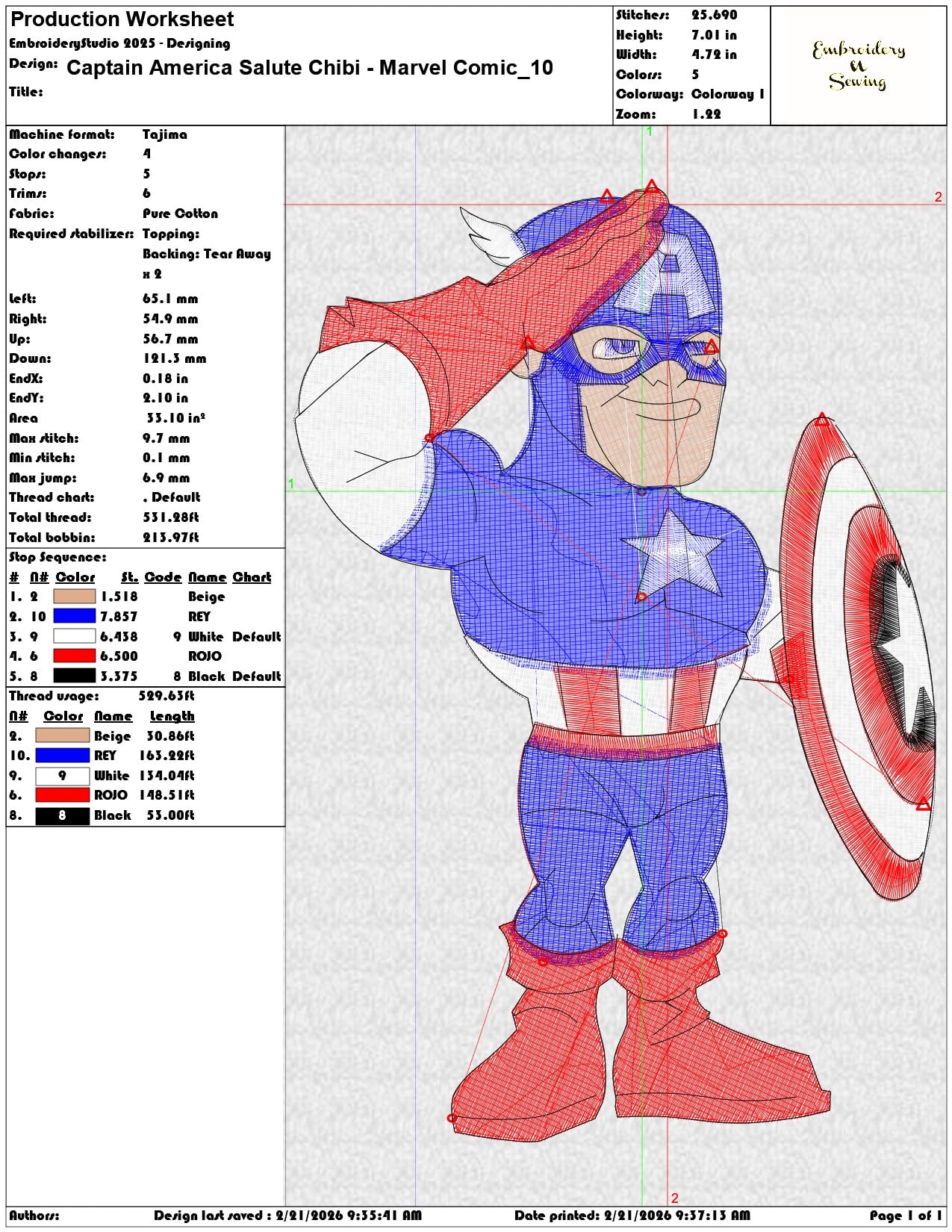 Captain America Salute Chibi Marvel Comic   - Elegant embroidery design file - instant download — view 3