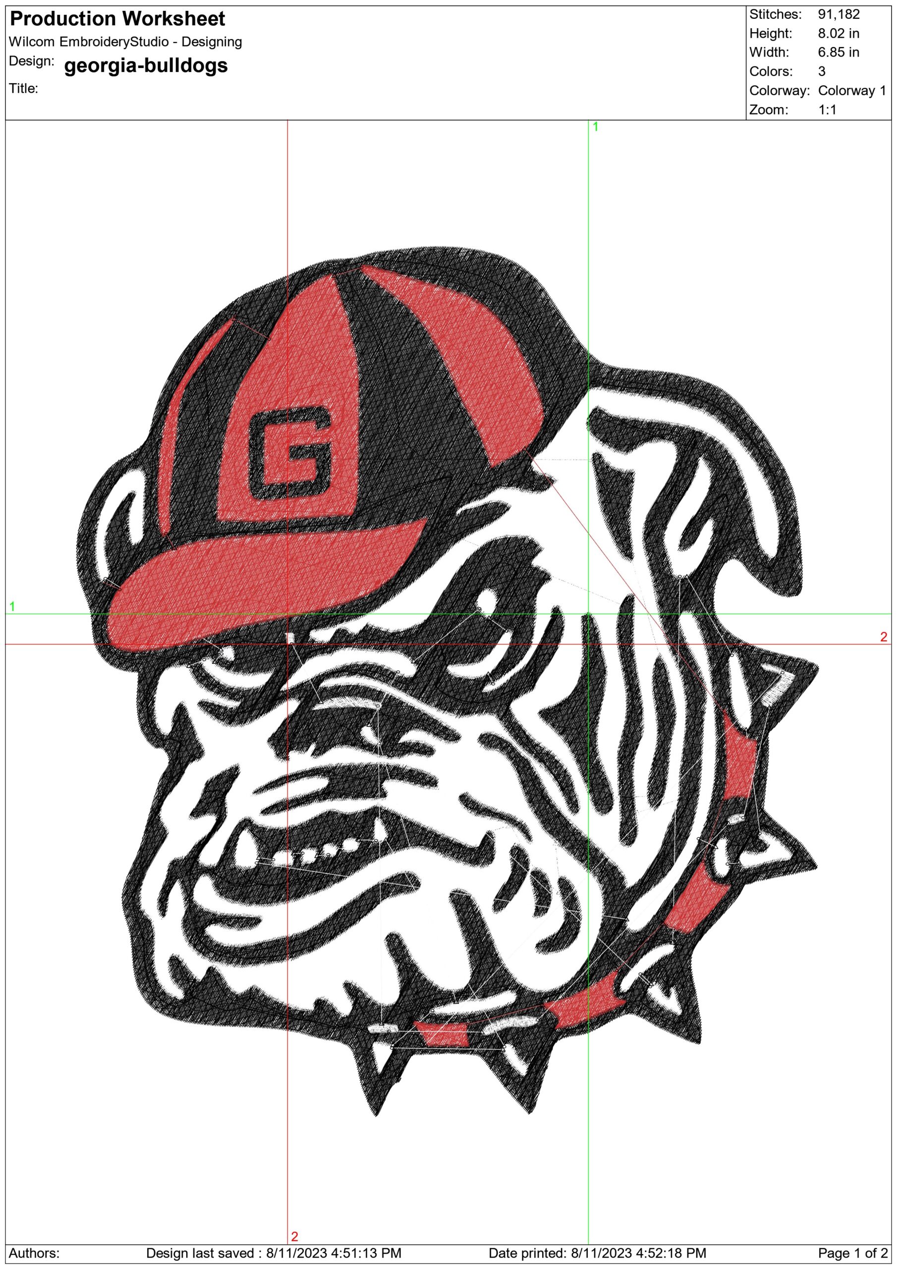 Georgia Bulldogs Athletics embroidery design - University of Georgia embroidery machine pattern embroidery file - instant download — view 2