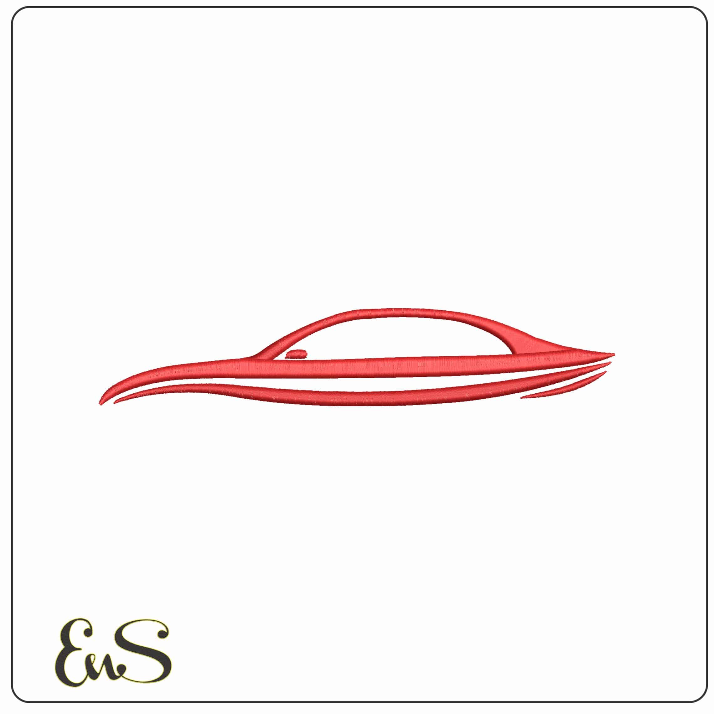 Car outline   - Elegant embroidery design file - instant download