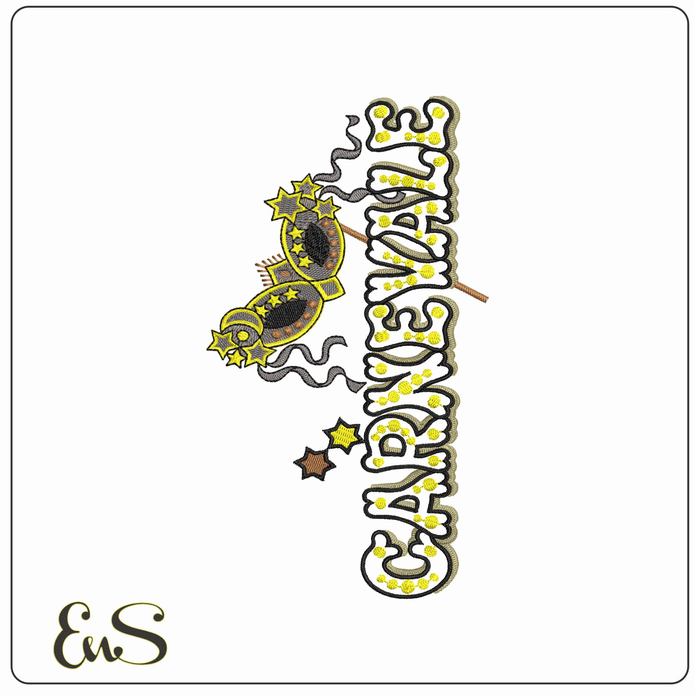 Carnevale Mask   - Elegant embroidery design file - instant download