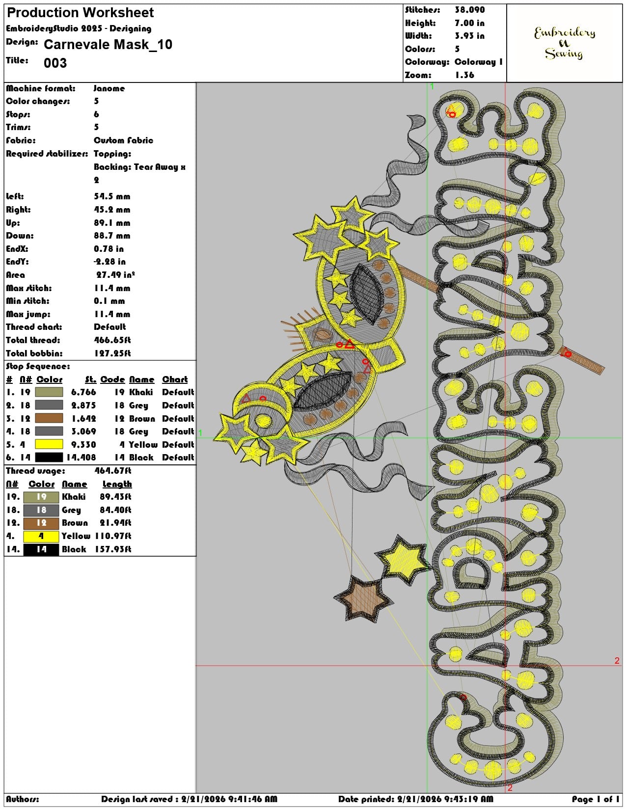 Carnevale Mask   - Elegant embroidery design file - instant download — view 3