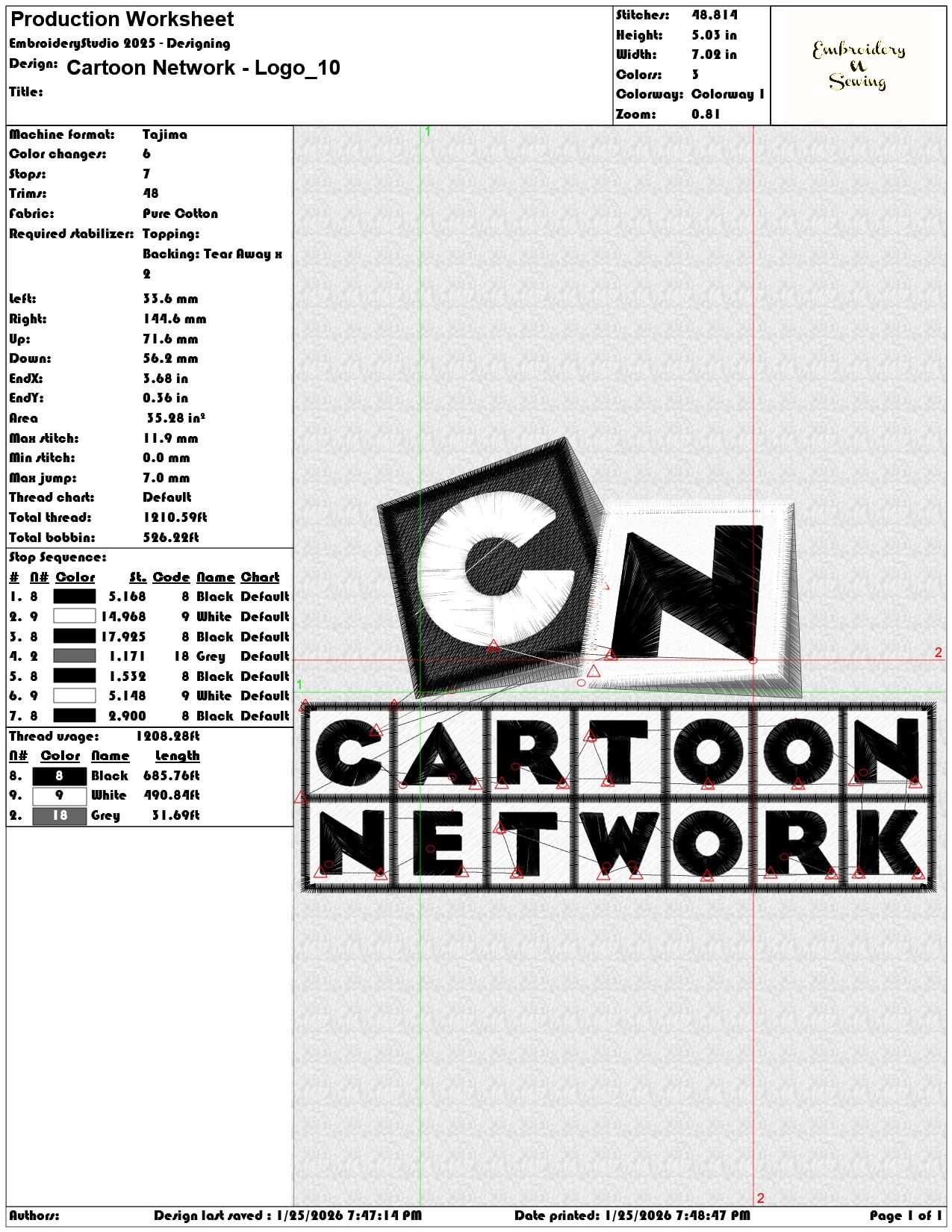 Cartoon Network Logo  - Elegant embroidery design file - instant download — view 3