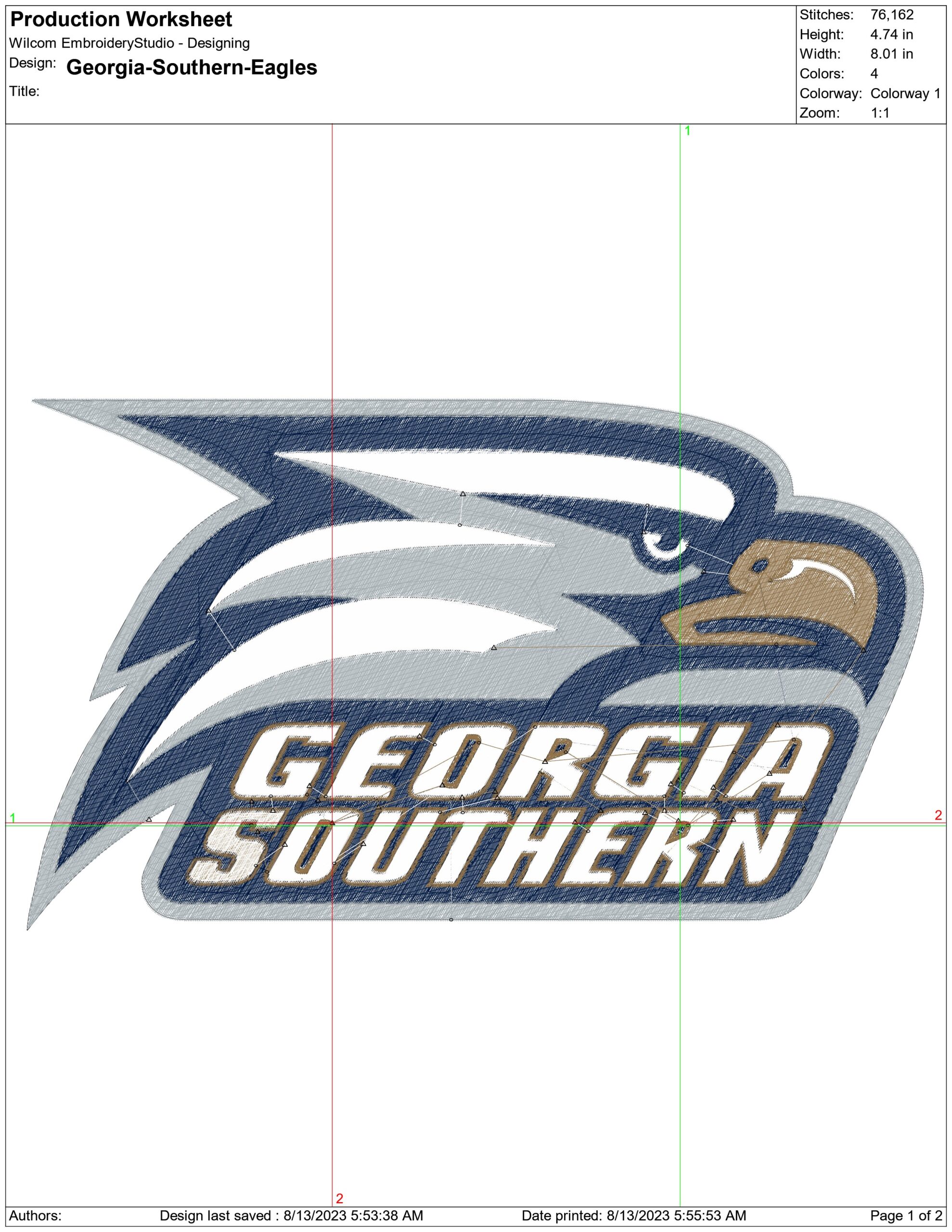 Georgia Southern Eagles embroidery design - Georgia Southern University embroidery machine pattern embroidery file - instant download — view 2