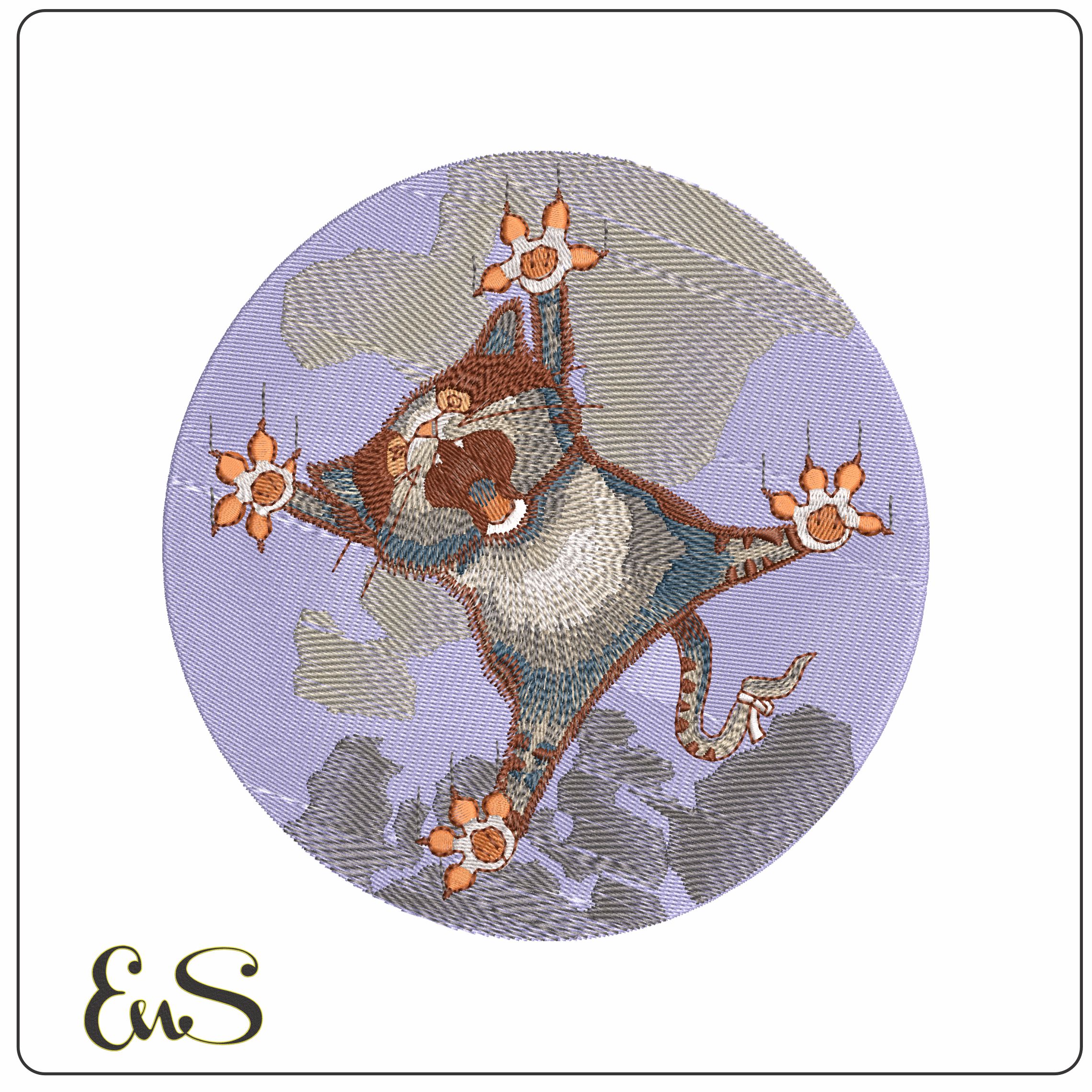 Cat Screaming  - Elegant embroidery design file - instant download