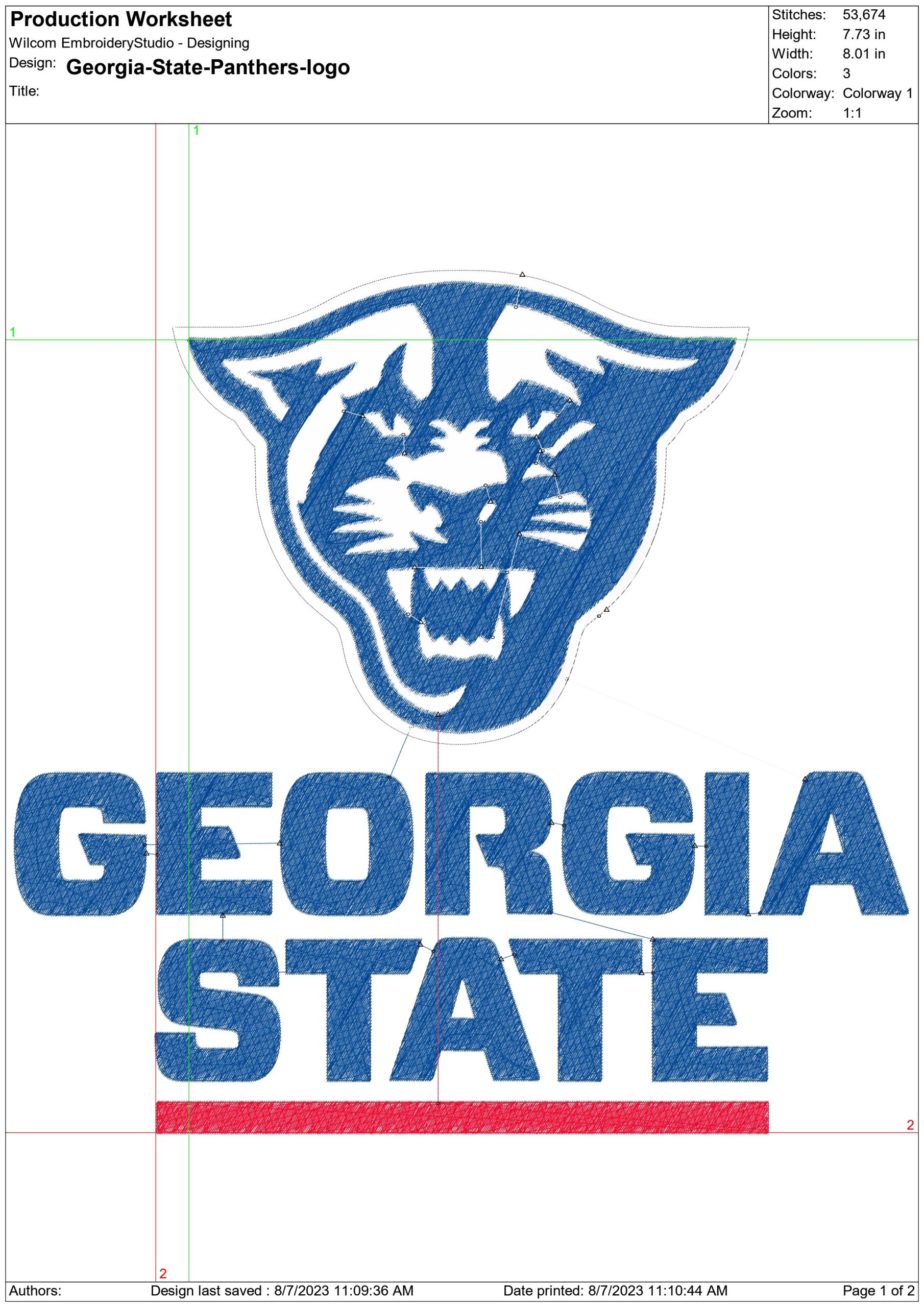 Georgia Sates Panthers embroidery design - Georgia States University Logo embroidery machine pattern embroidery file - instant download — view 2