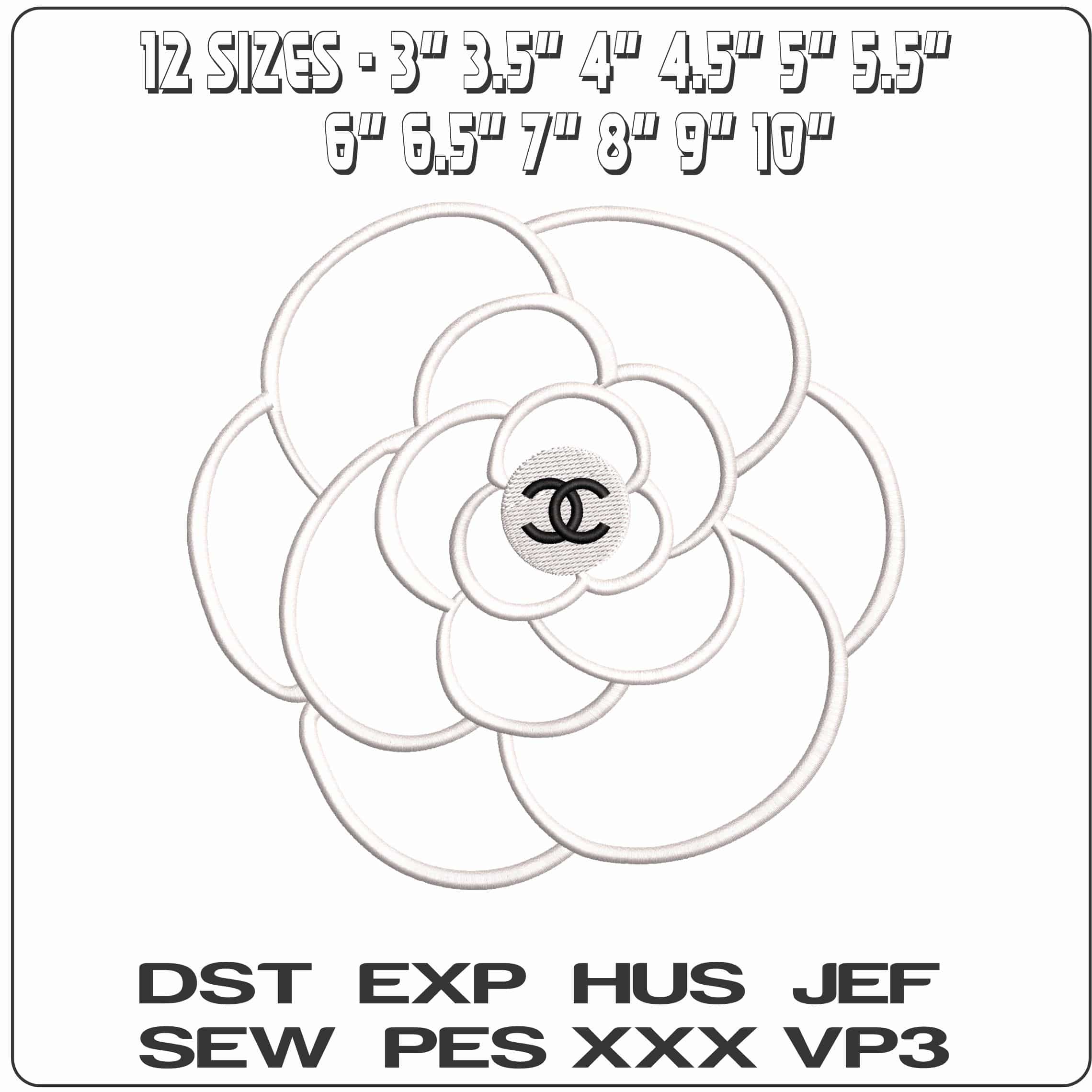 Chanel Flower  - Elegant embroidery design file - instant download — view 2