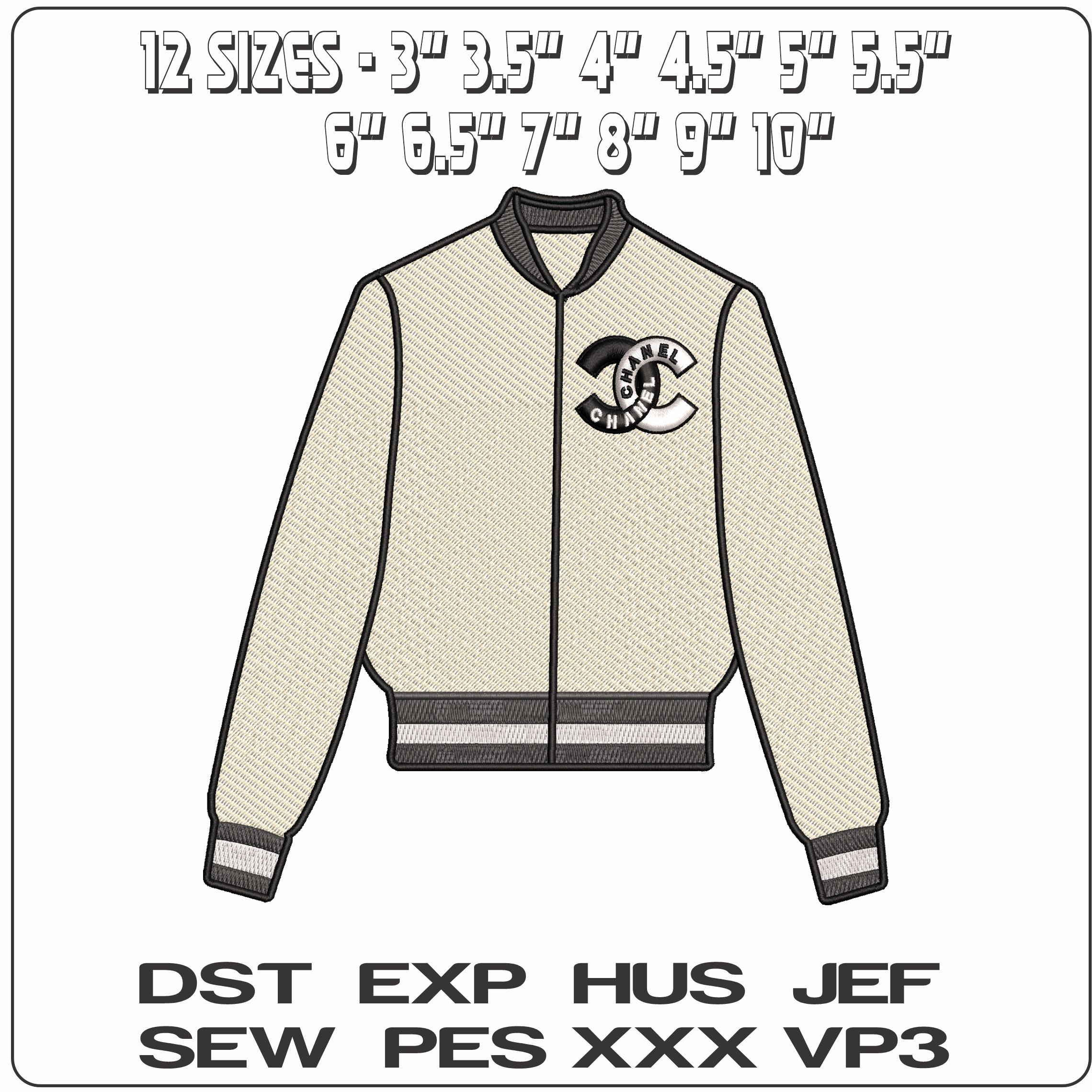 Chanel Jacket  - Elegant embroidery design file - instant download — view 2