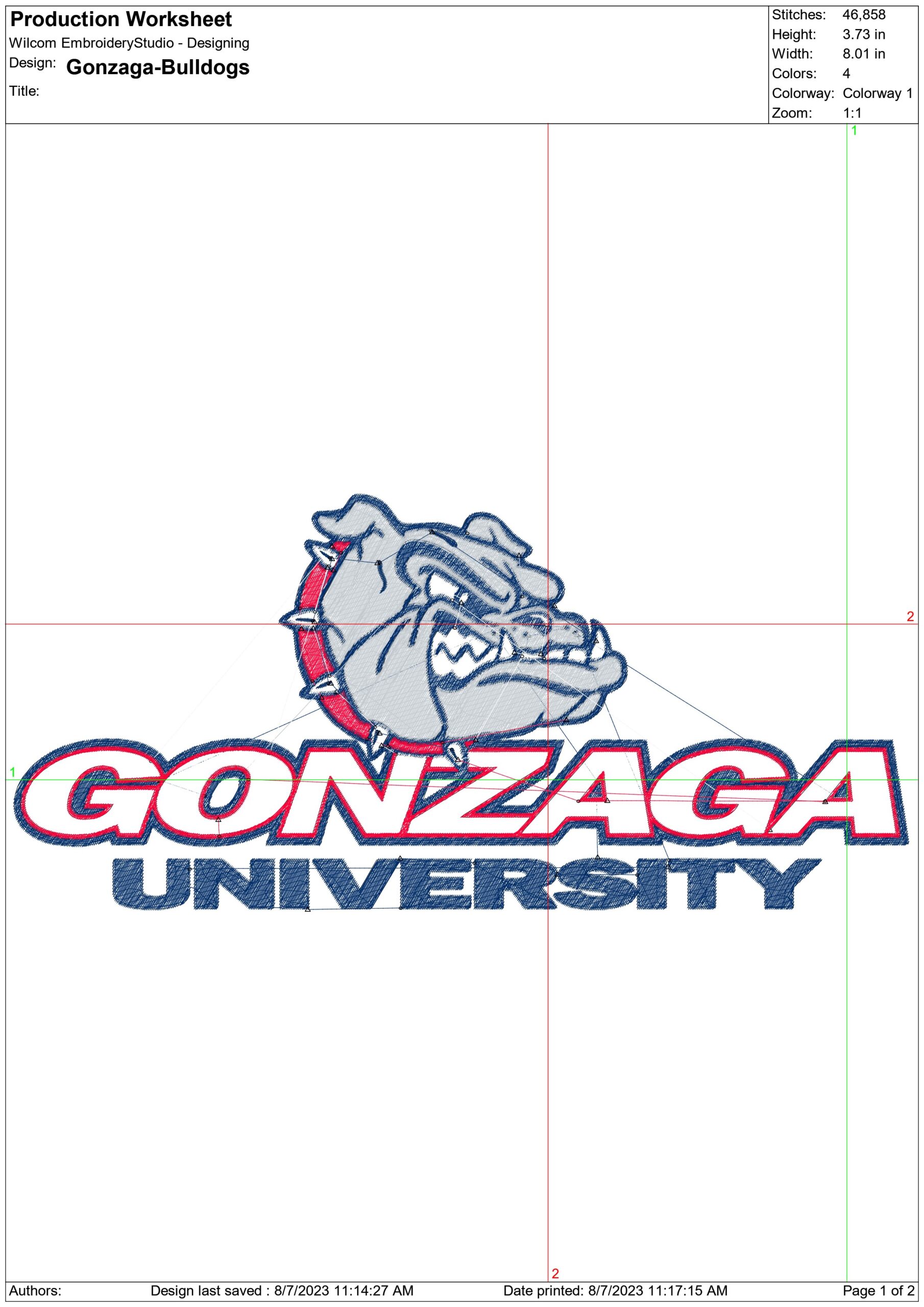 Gonzaga Bulldogs Athletics embroidery design - Gonzaga University embroidery machine pattern embroidery file - instant download — view 2