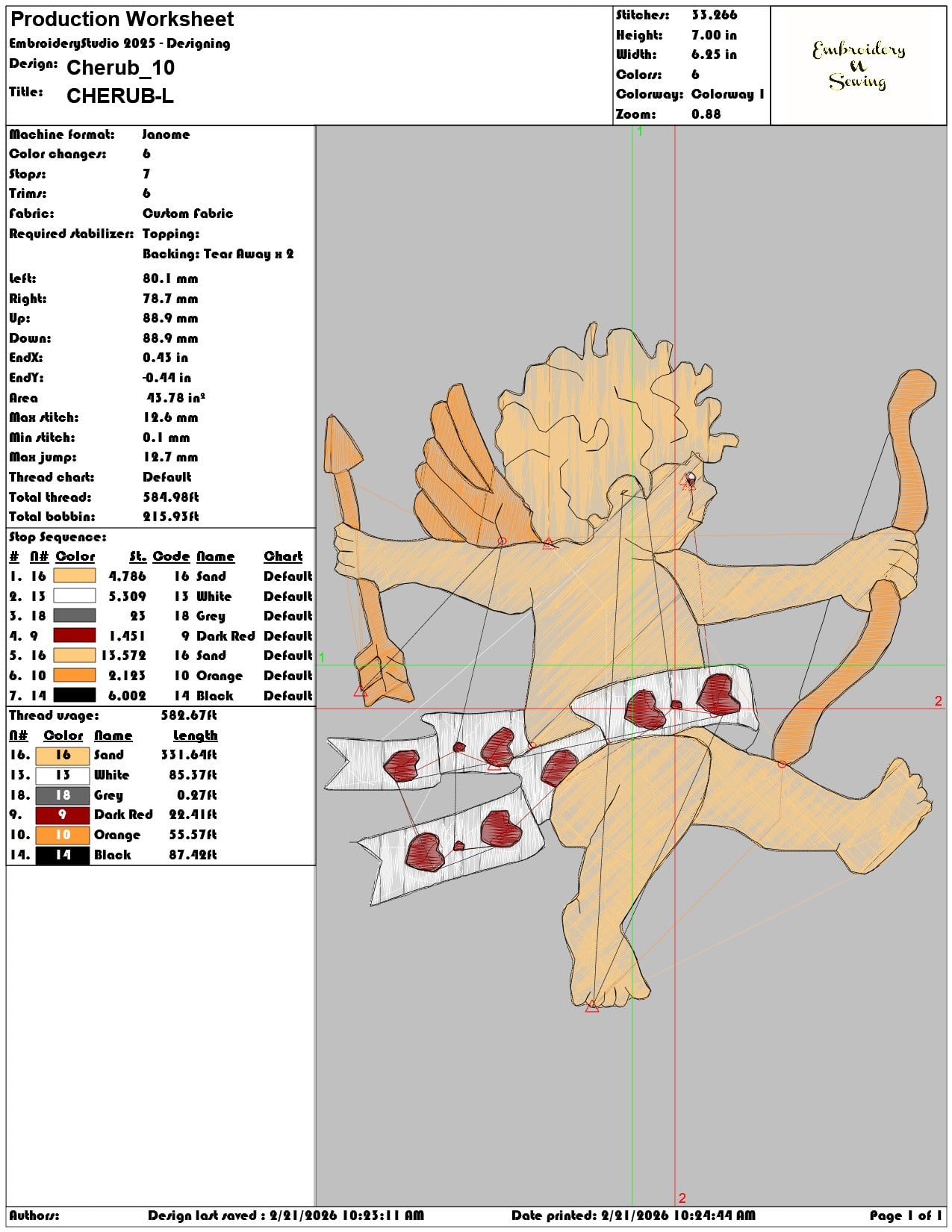 Cherub  - Elegant embroidery design file - instant download — view 3