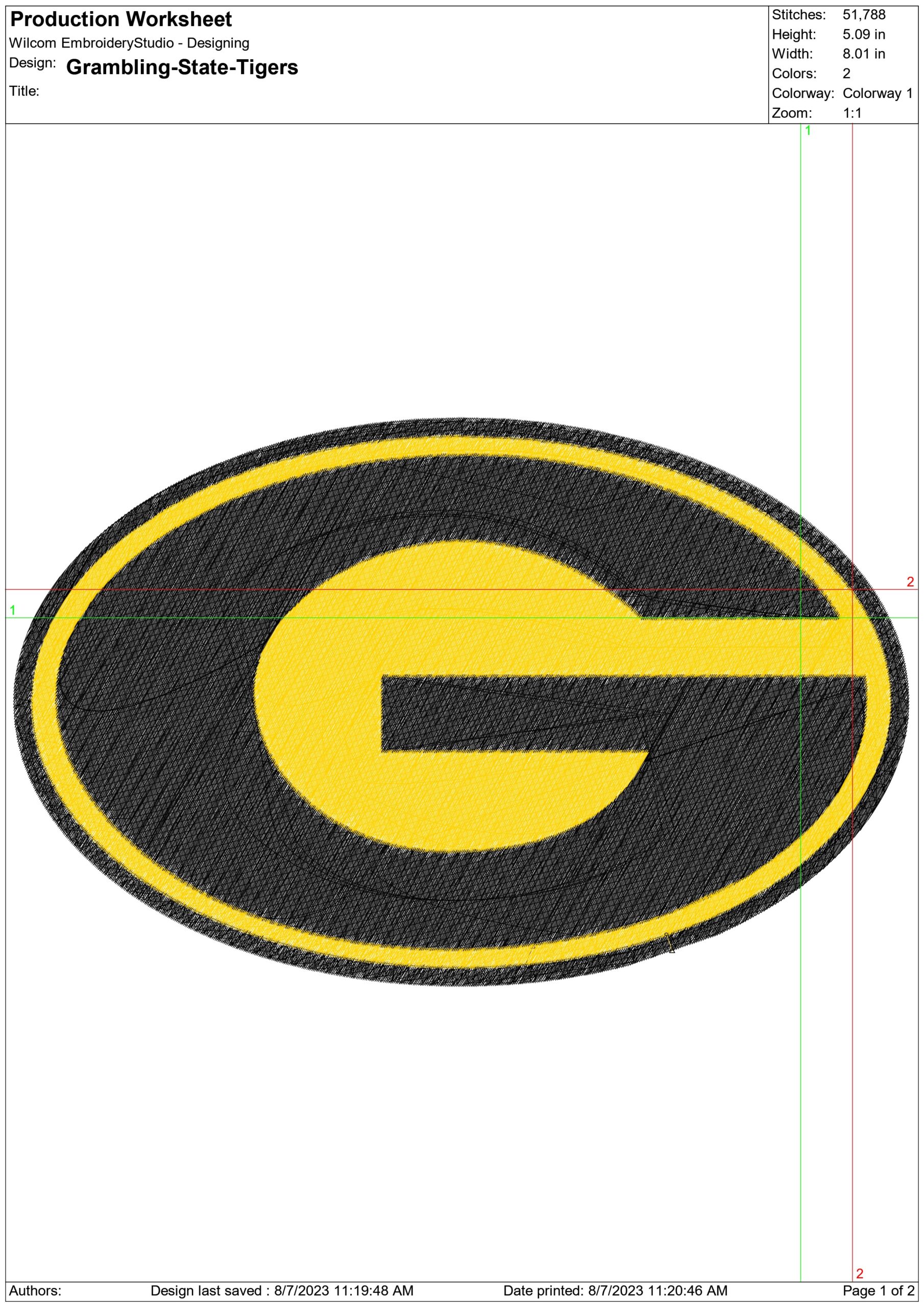 Grambling State Tigers embroidery design - Grambling States University Logo embroidery machine pattern embroidery file - instant download — view 2
