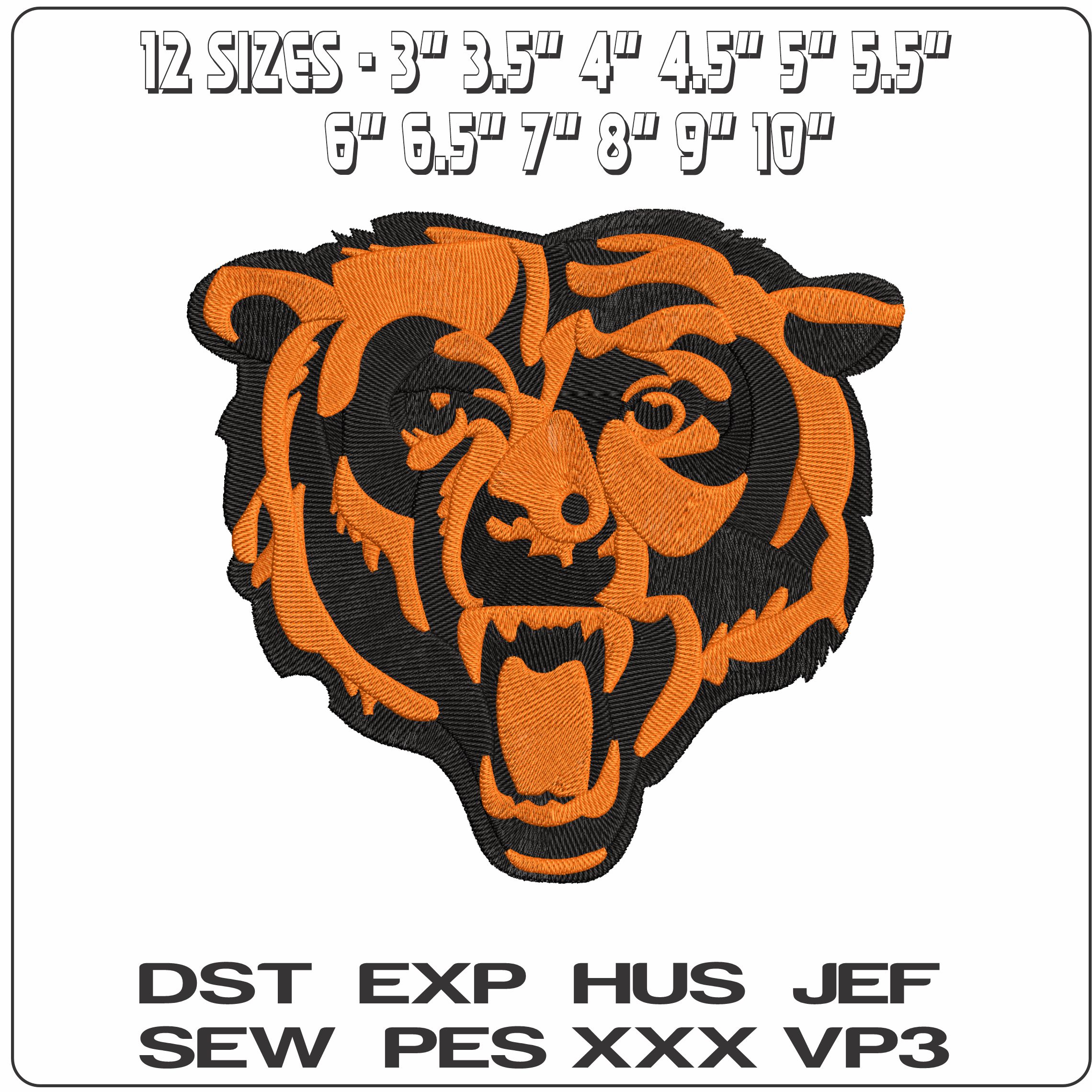 Chicago Bears NFL  - Elegant embroidery design file - instant download — view 2