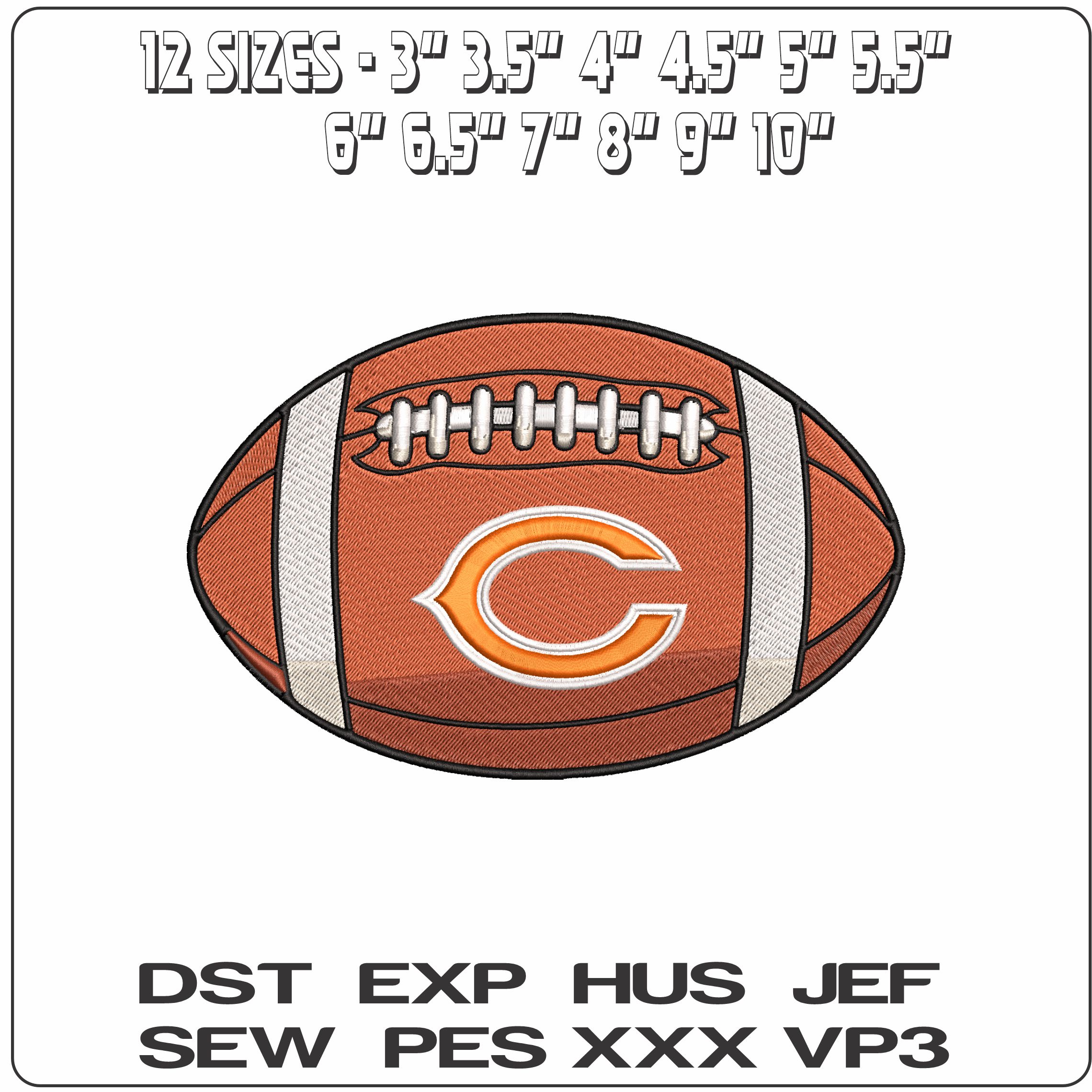 Chicago Bears American Football NFL  - Elegant embroidery design file - instant download — view 2