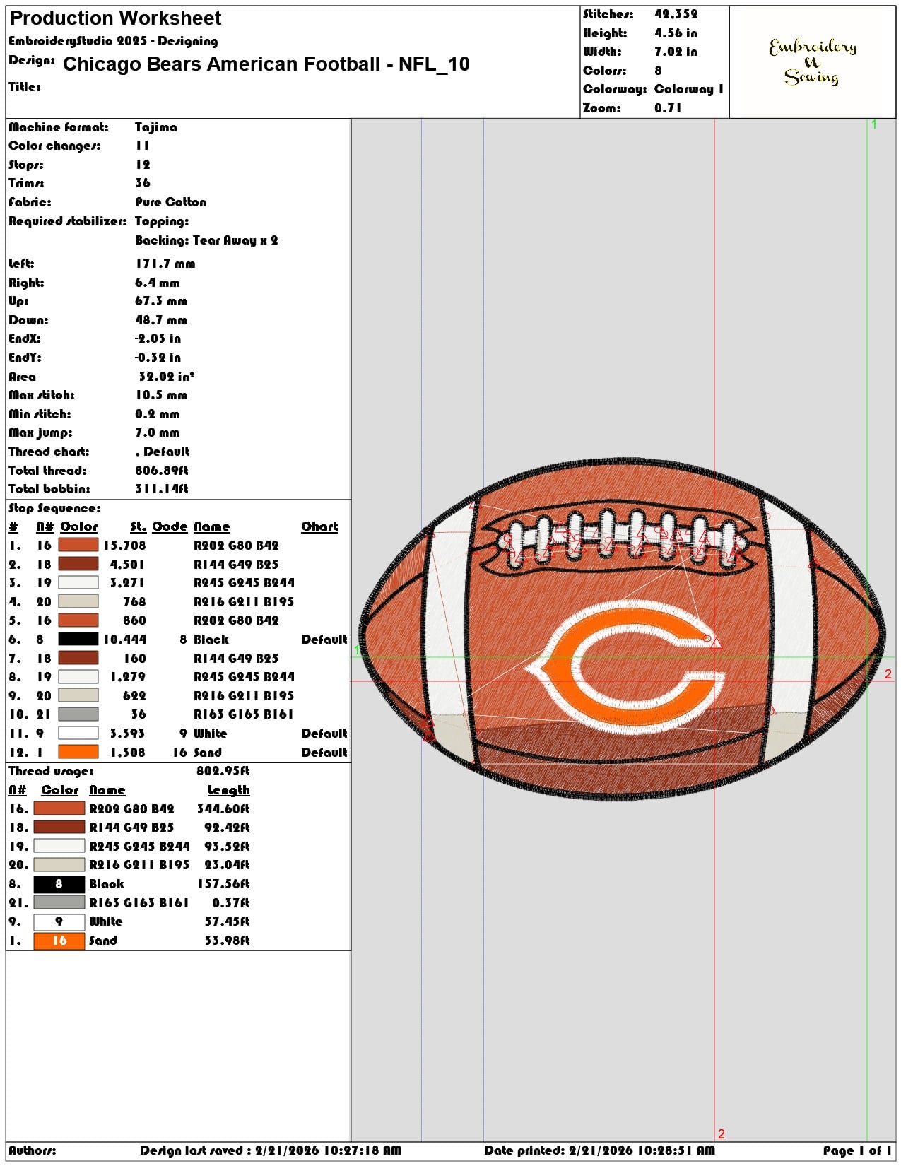 Chicago Bears American Football NFL  - Elegant embroidery design file - instant download — view 3
