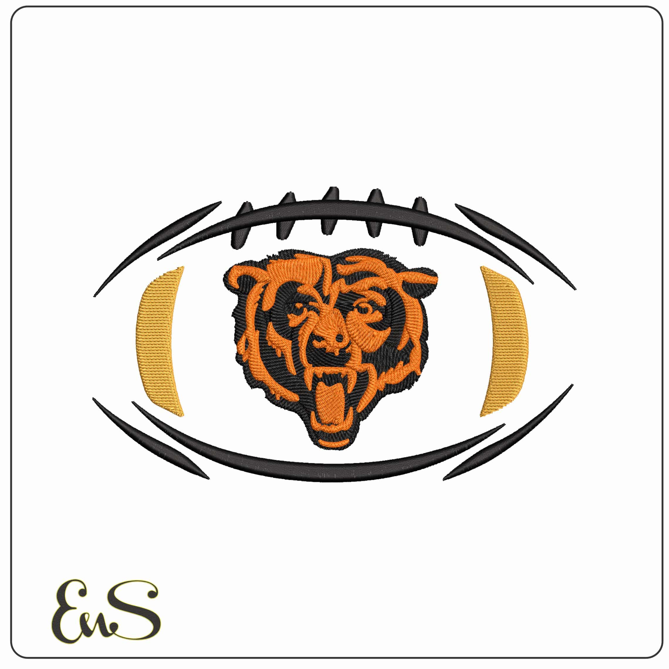 Chicago Bears in Football NFL  - Elegant embroidery design file - instant download