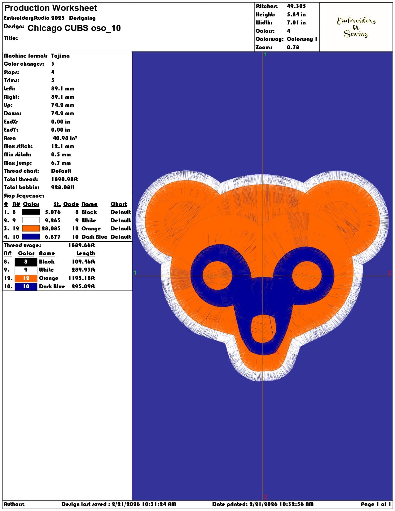 Chicago CUBS oso  - Elegant embroidery design file - instant download — view 3