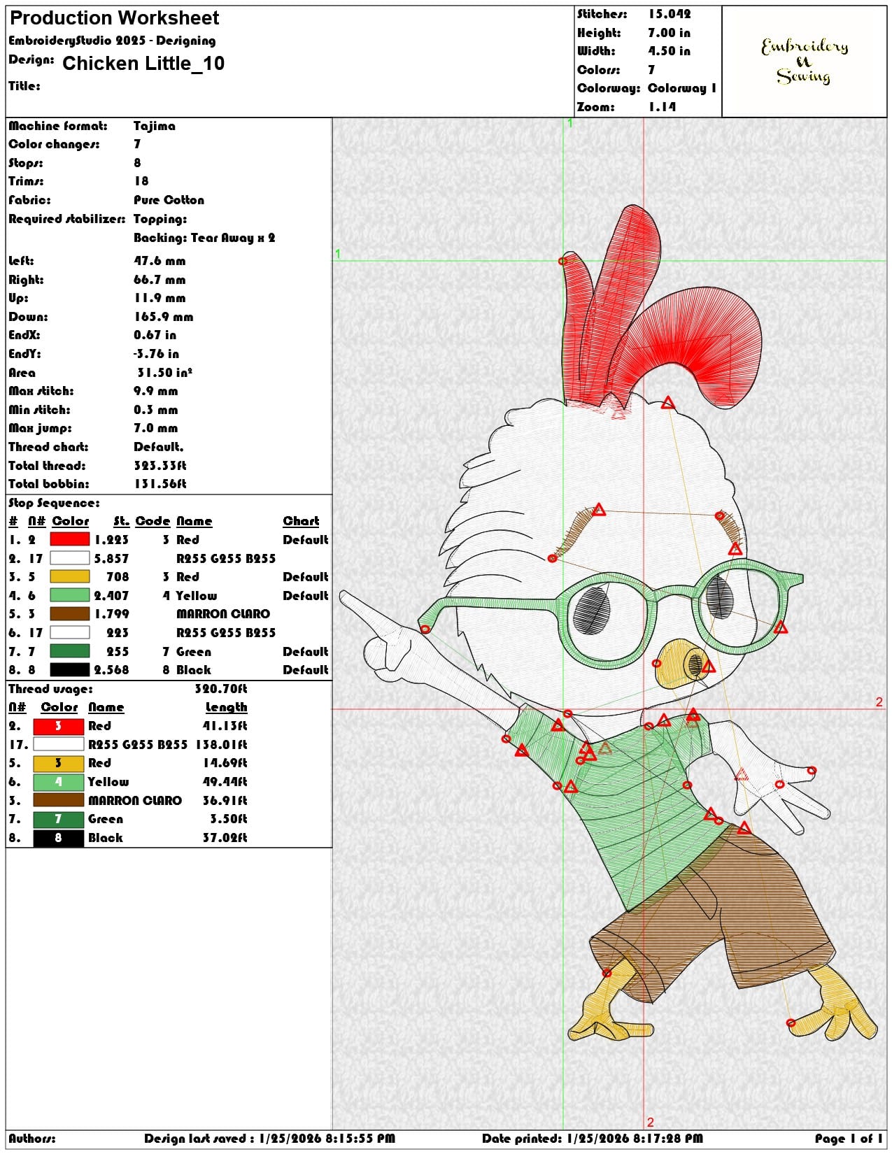 Chicken Little  - Elegant embroidery design file - instant download — view 3