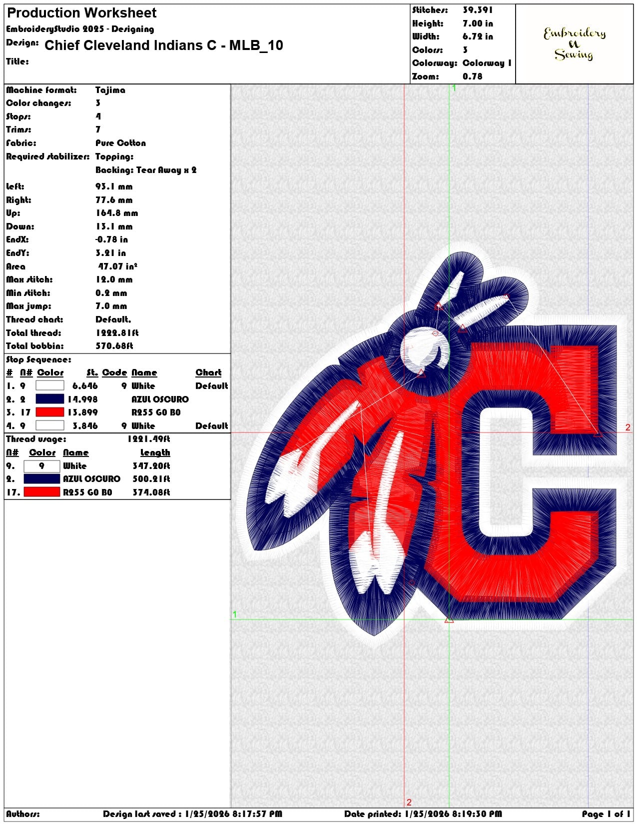 Chief Cleveland Indians C MLB  - Elegant embroidery design file - instant download — view 3