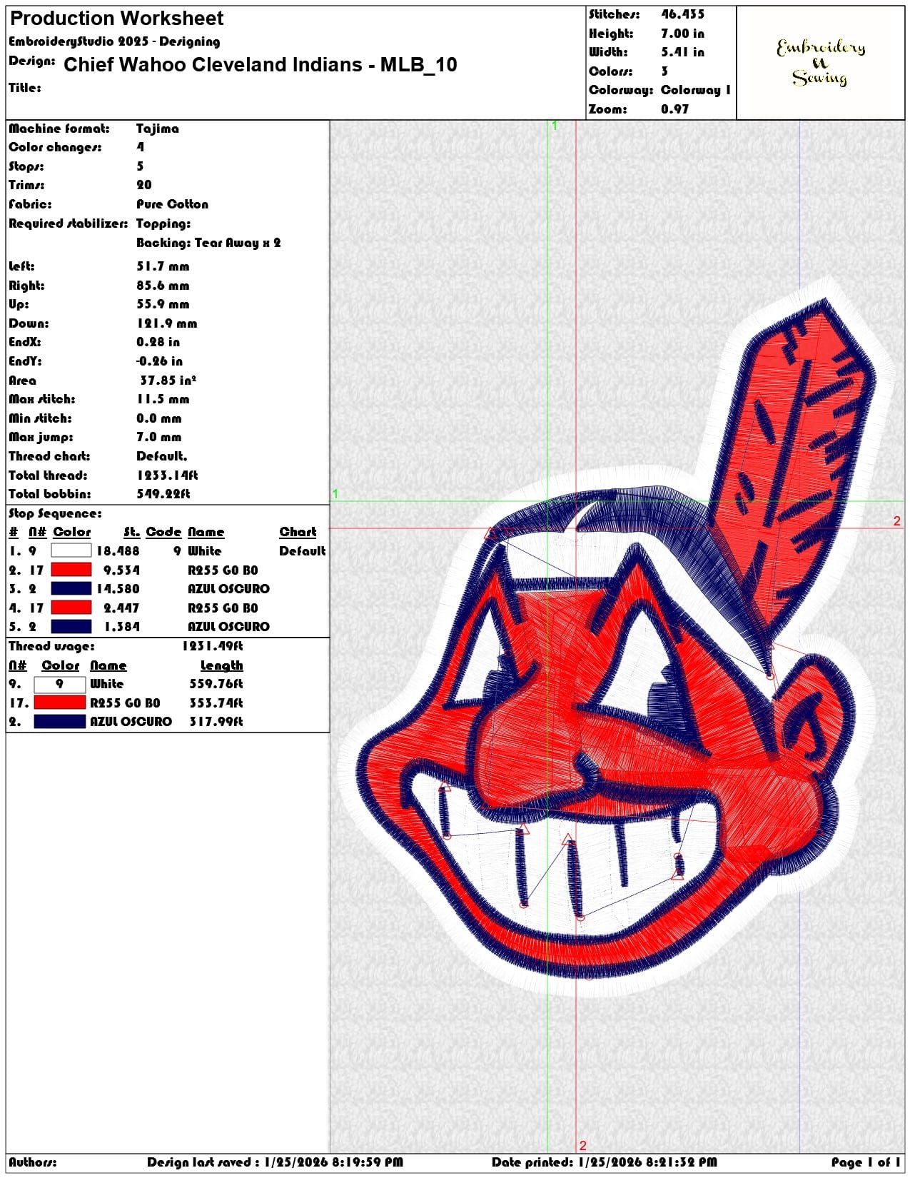 Chief Wahoo Cleveland Indians MLB  - Elegant embroidery design file - instant download — view 3