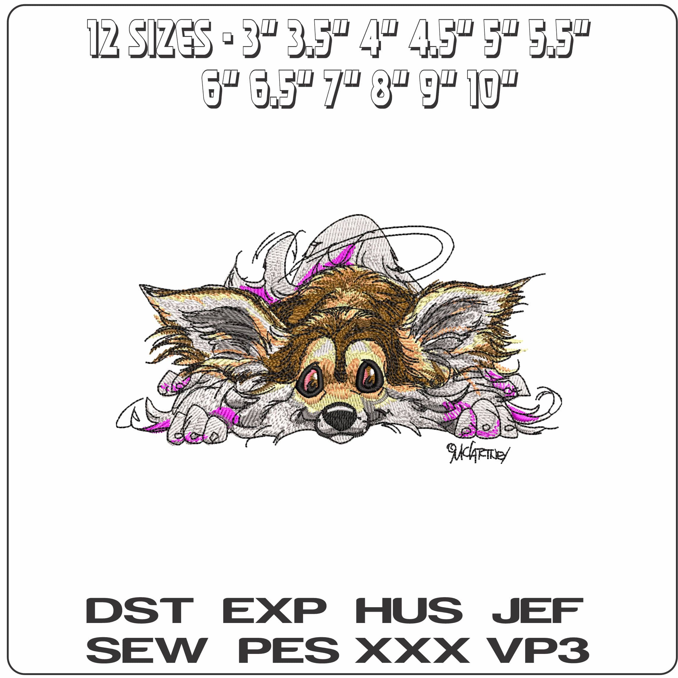 Chihuaha Laying Down  - Elegant embroidery design file - instant download — view 2
