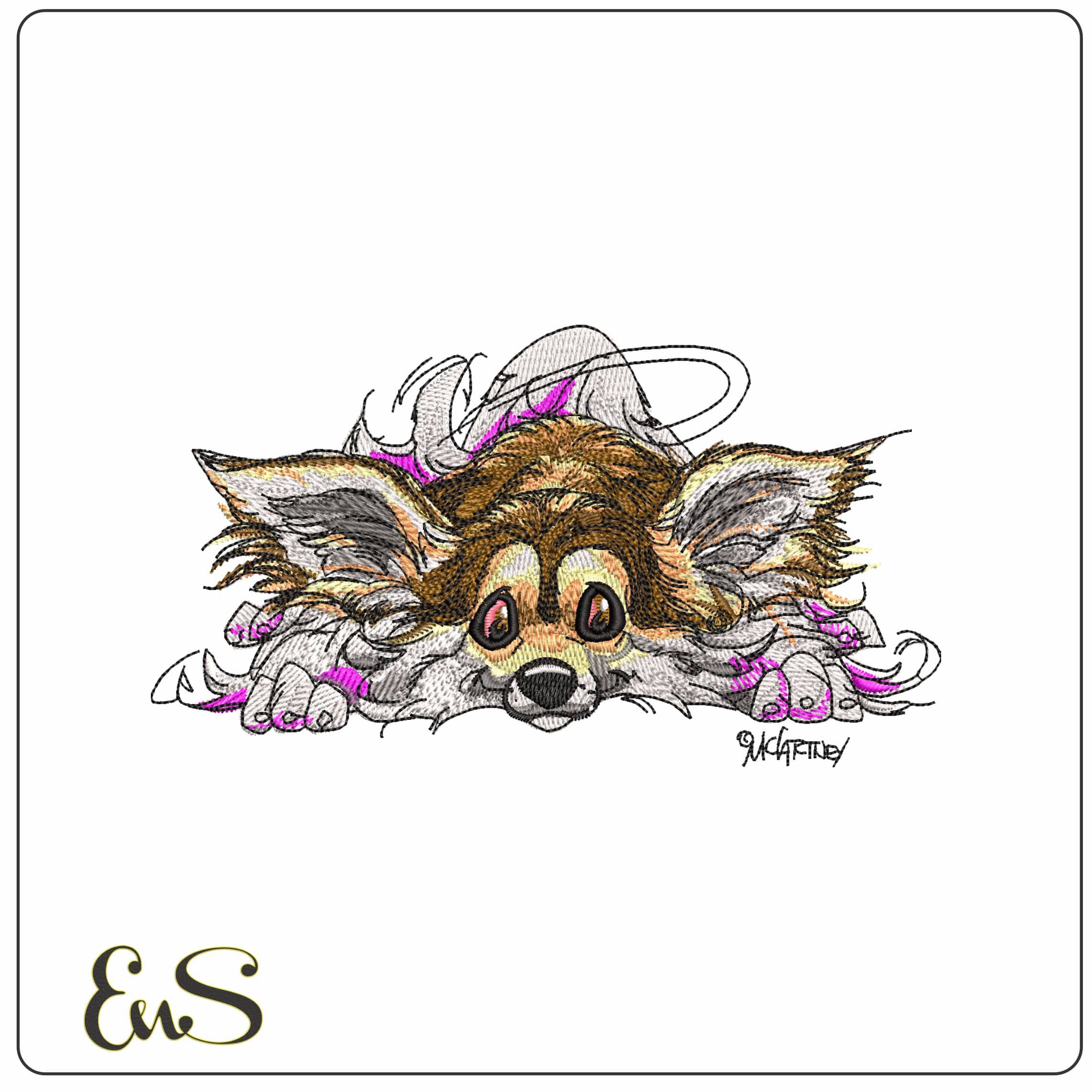 Chihuaha Laying Down  - Elegant embroidery design file - instant download