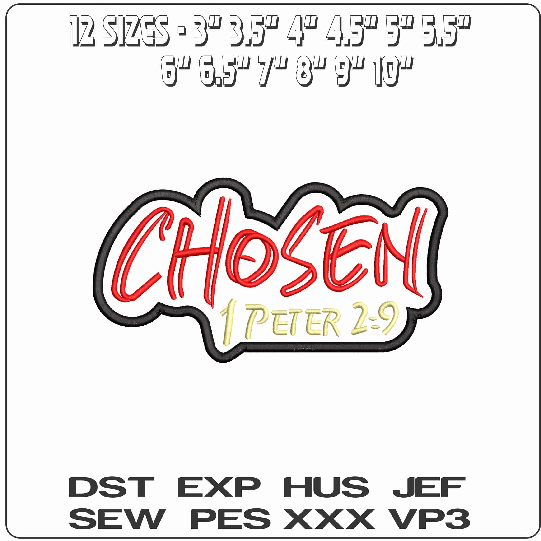 Chosen Proverb  - Elegant embroidery design file - instant download — view 2