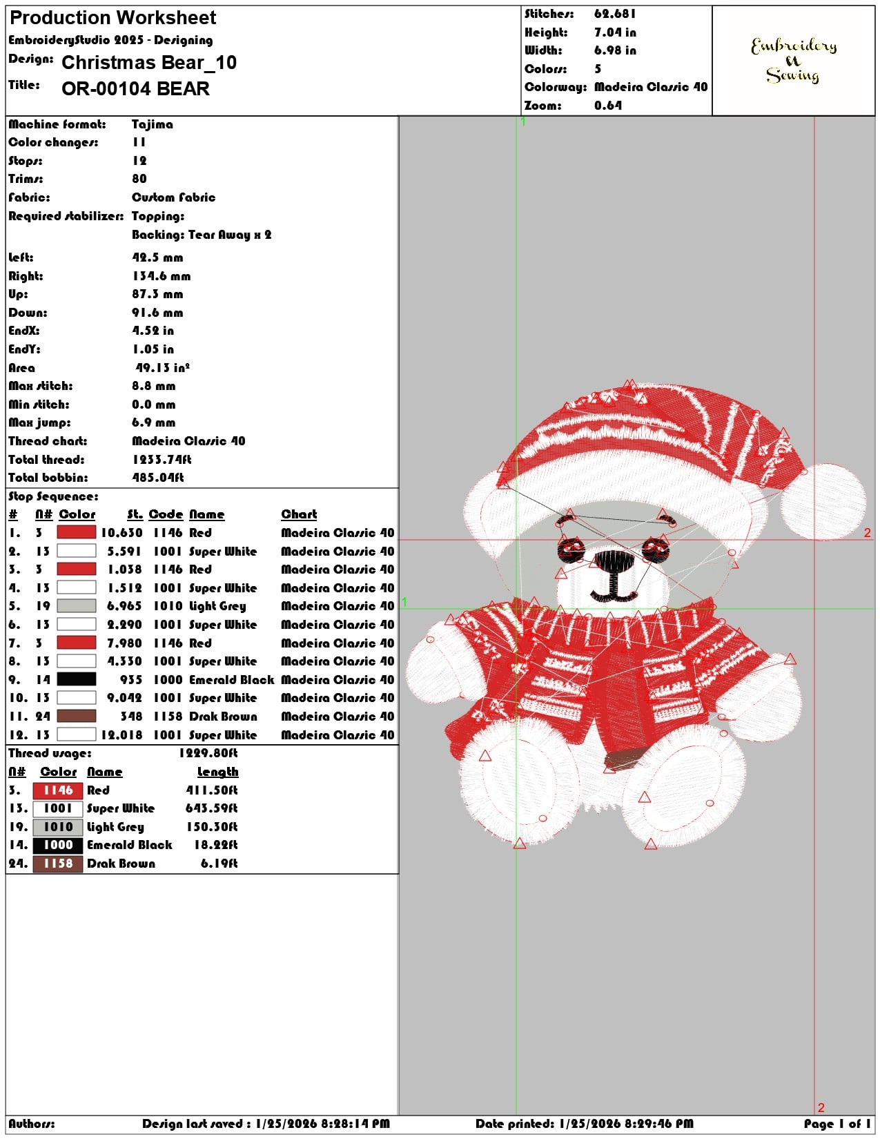 Christmas Bear  - Elegant embroidery design file - instant download — view 3