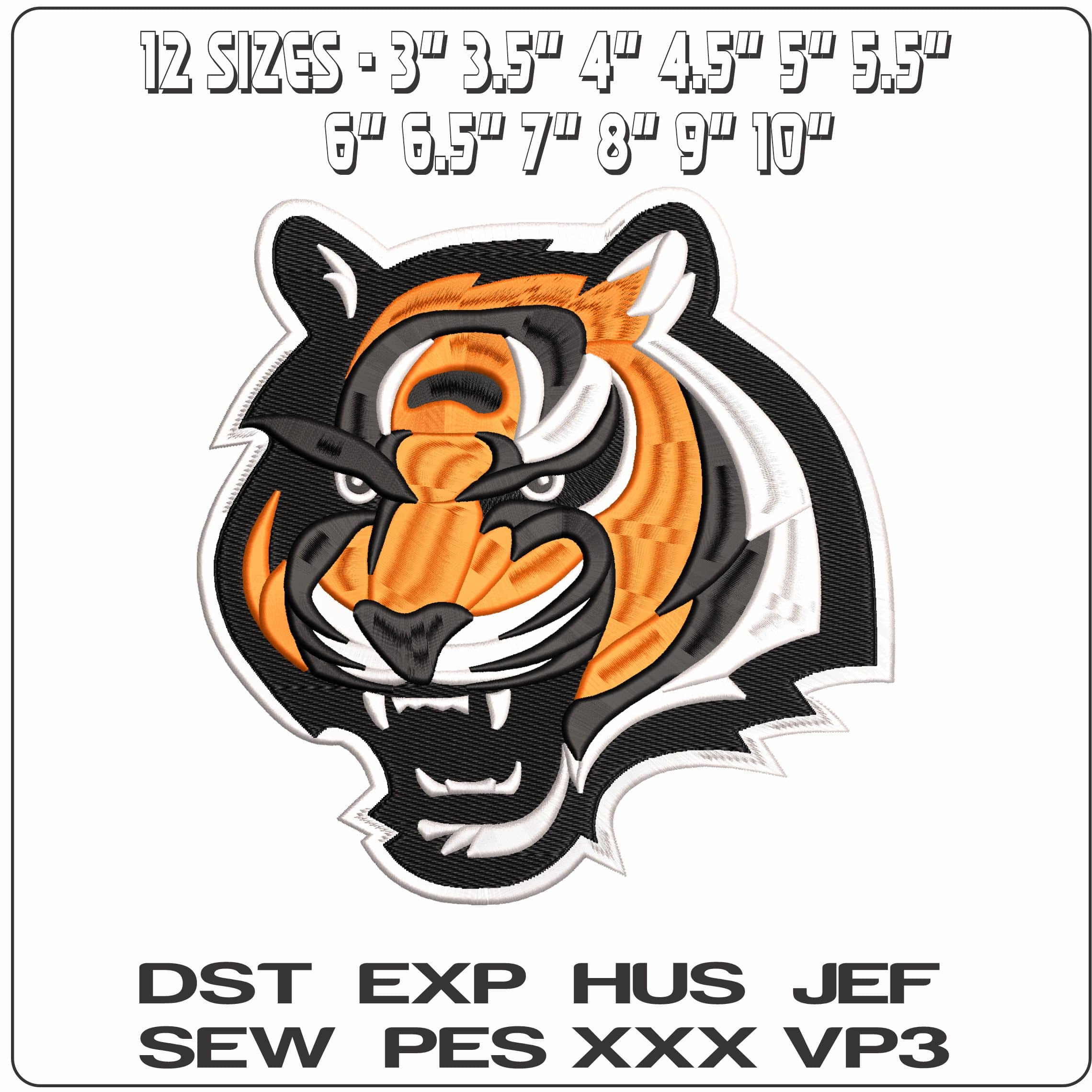 Cincinnati Bengals NFL  - Elegant embroidery design file - instant download — view 2
