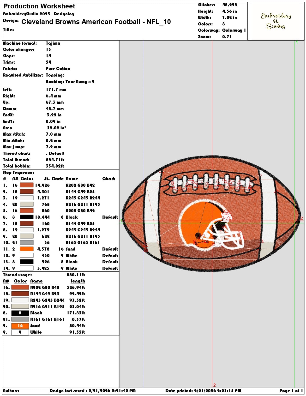 Cleveland Browns American Football NFL  - Elegant embroidery design file - instant download — view 3