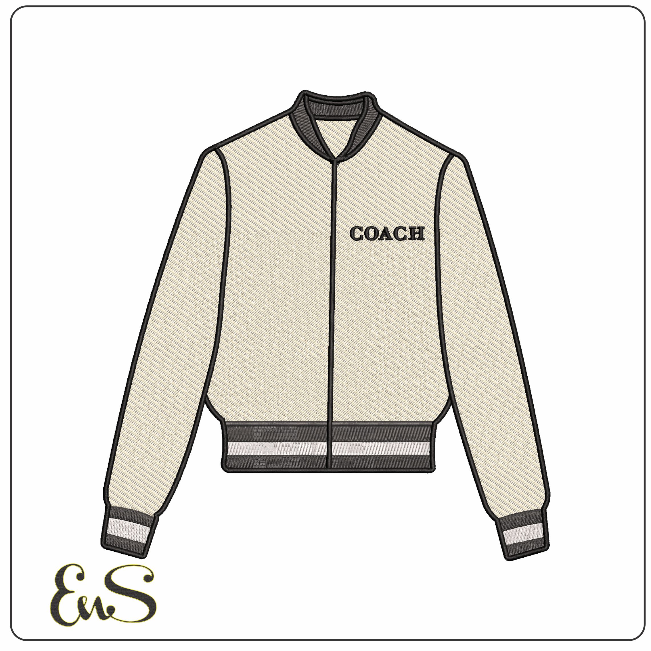 Coach Jacket  - Elegant embroidery design file - instant download
