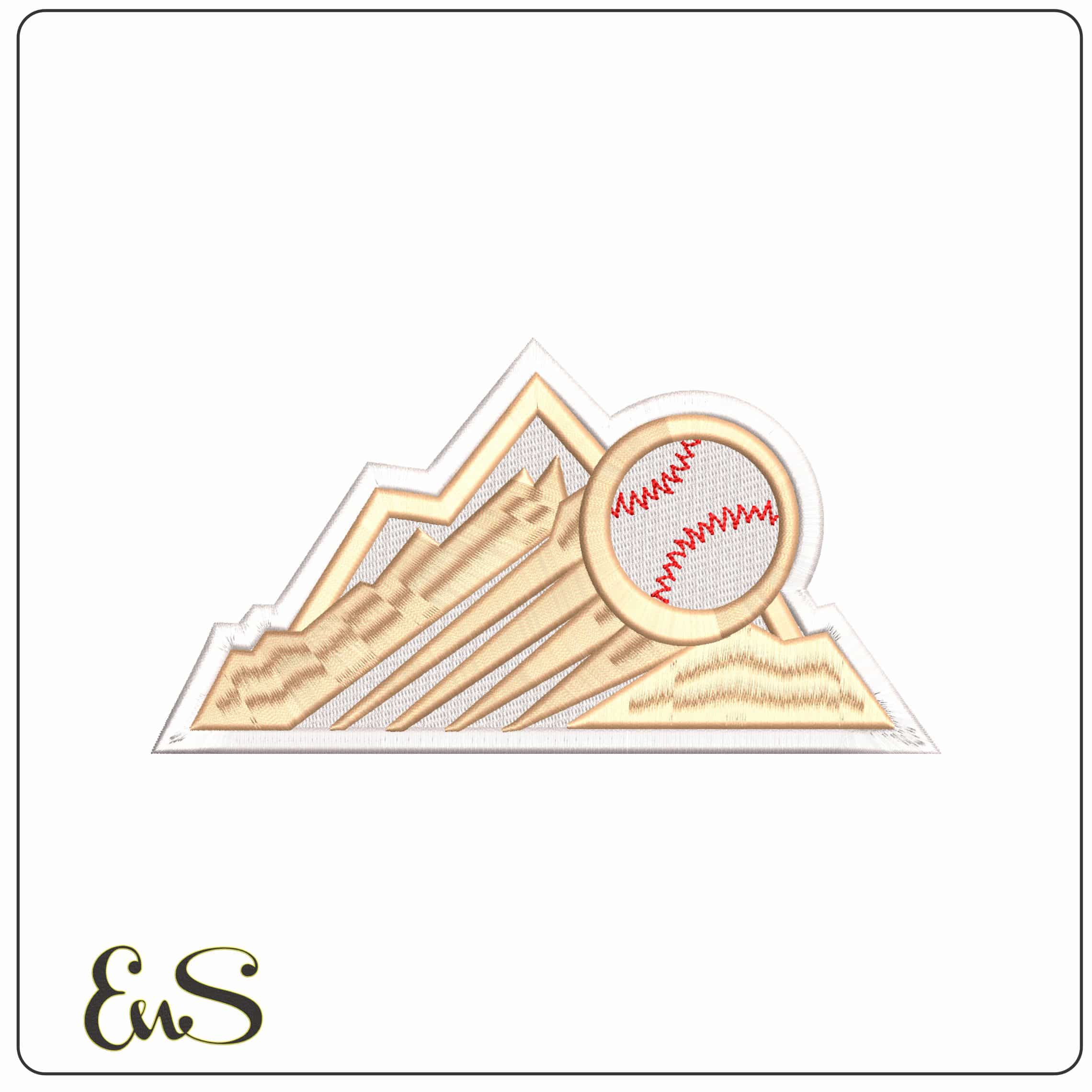 Colorado Rockies Mountain Baseball  - Elegant embroidery design file - instant download