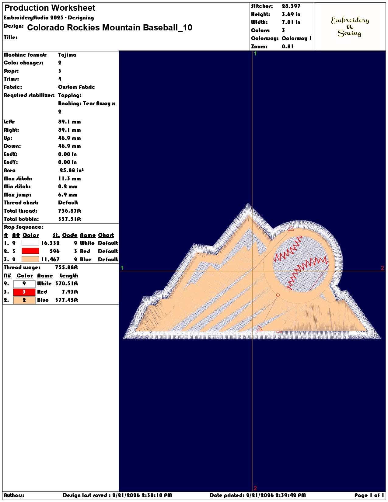 Colorado Rockies Mountain Baseball  - Elegant embroidery design file - instant download — view 3