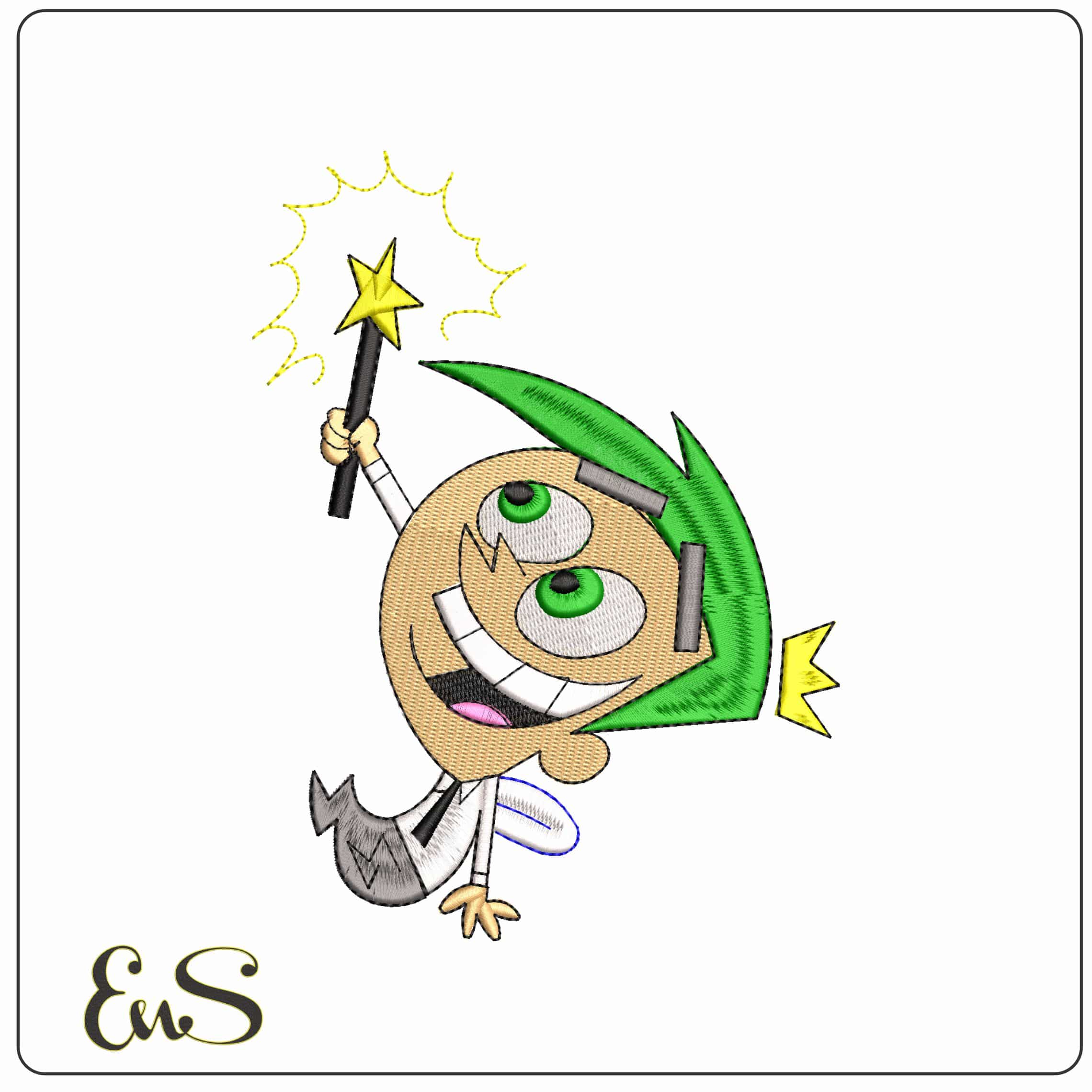 Cosmo The Oddparents  - Elegant embroidery design file - instant download