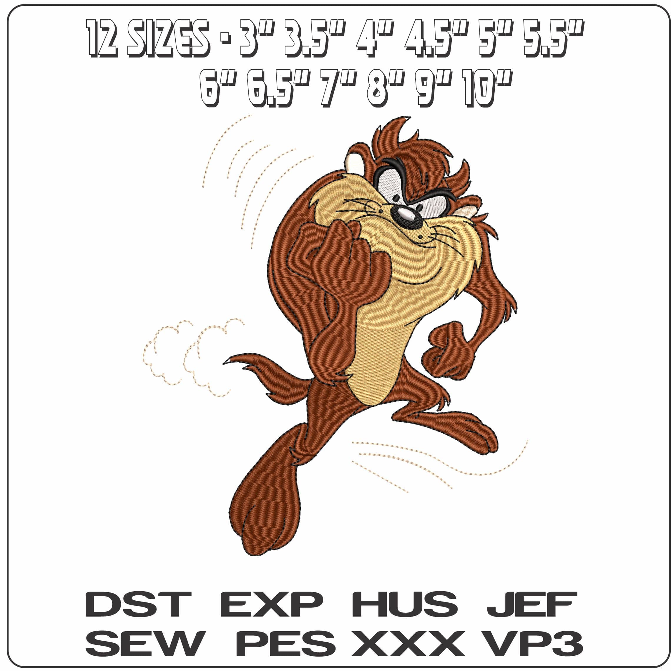 Crazy Taz Devil Looney Tunes   - Elegant embroidery design file - instant download — view 2