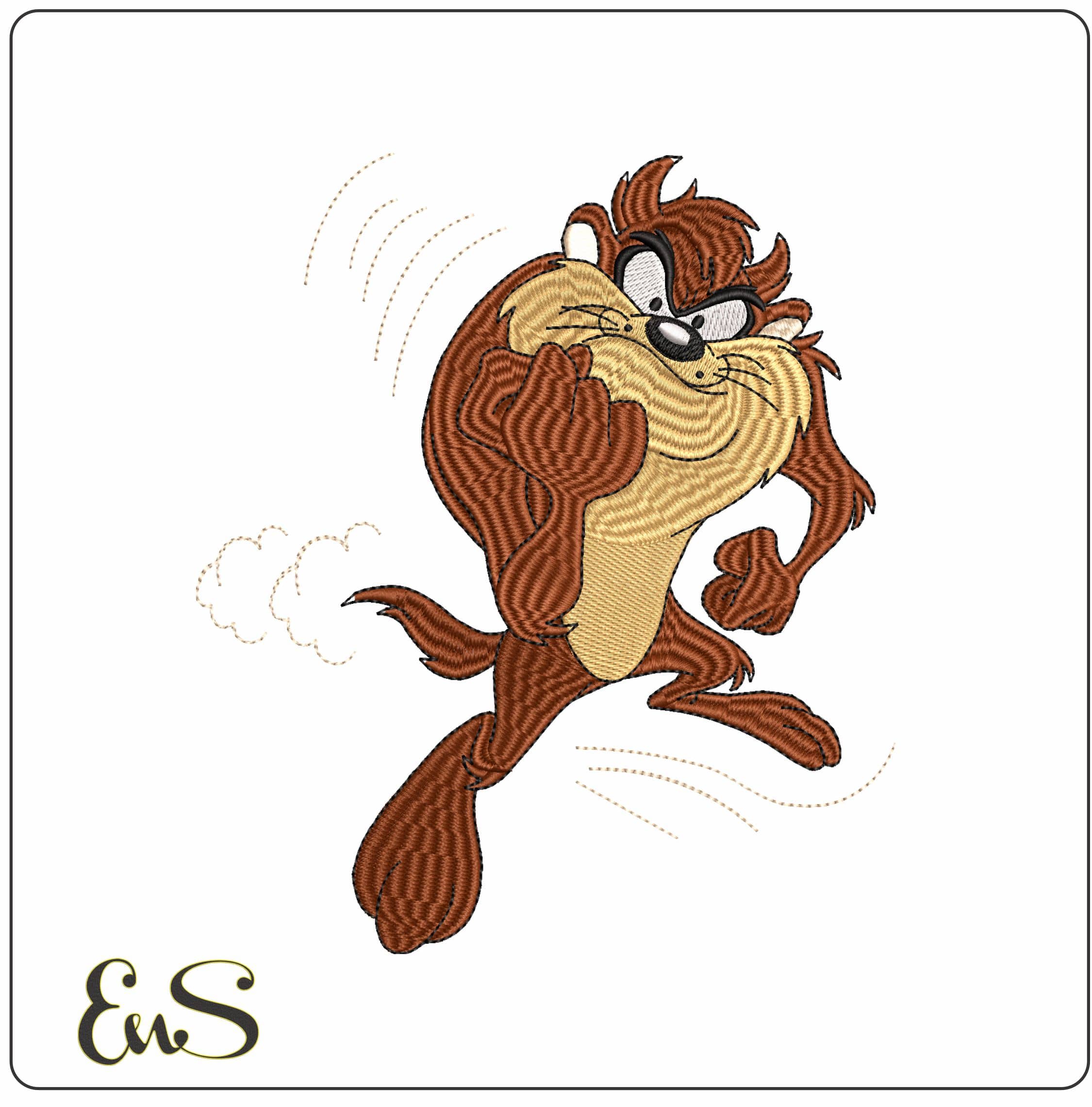 Crazy Taz Devil Looney Tunes   - Elegant embroidery design file - instant download