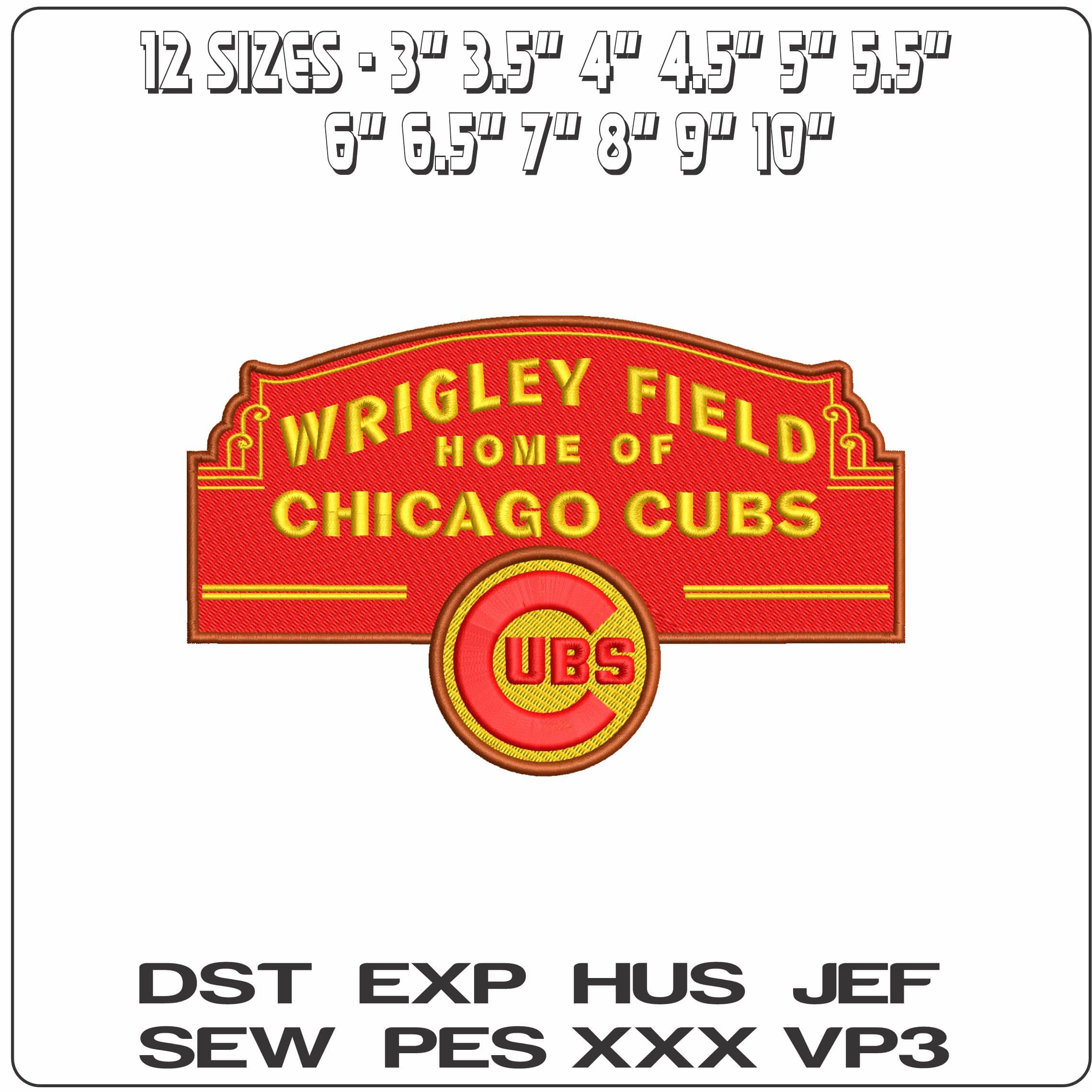 Cubs Chicago   - Elegant embroidery design file - instant download — view 2