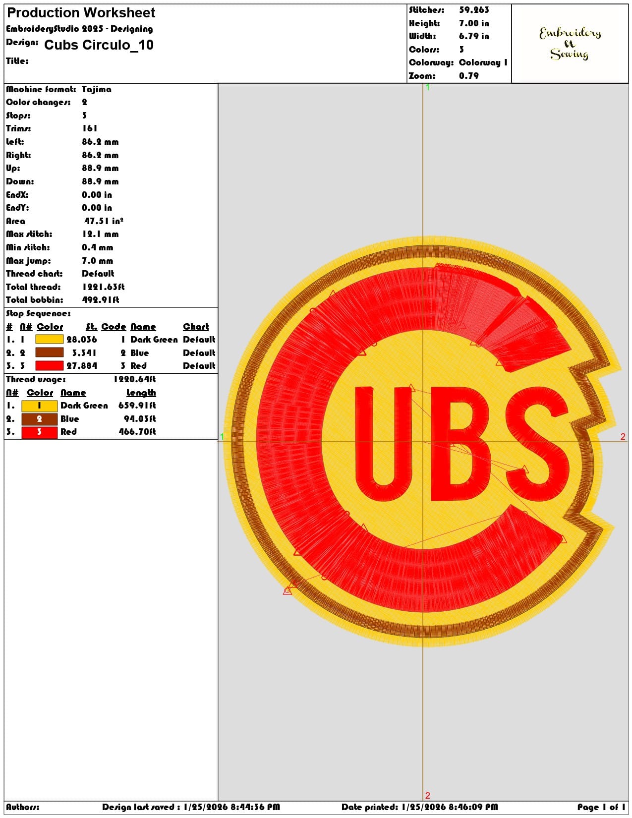 Cubs Circulo   - Elegant embroidery design file - instant download — view 3