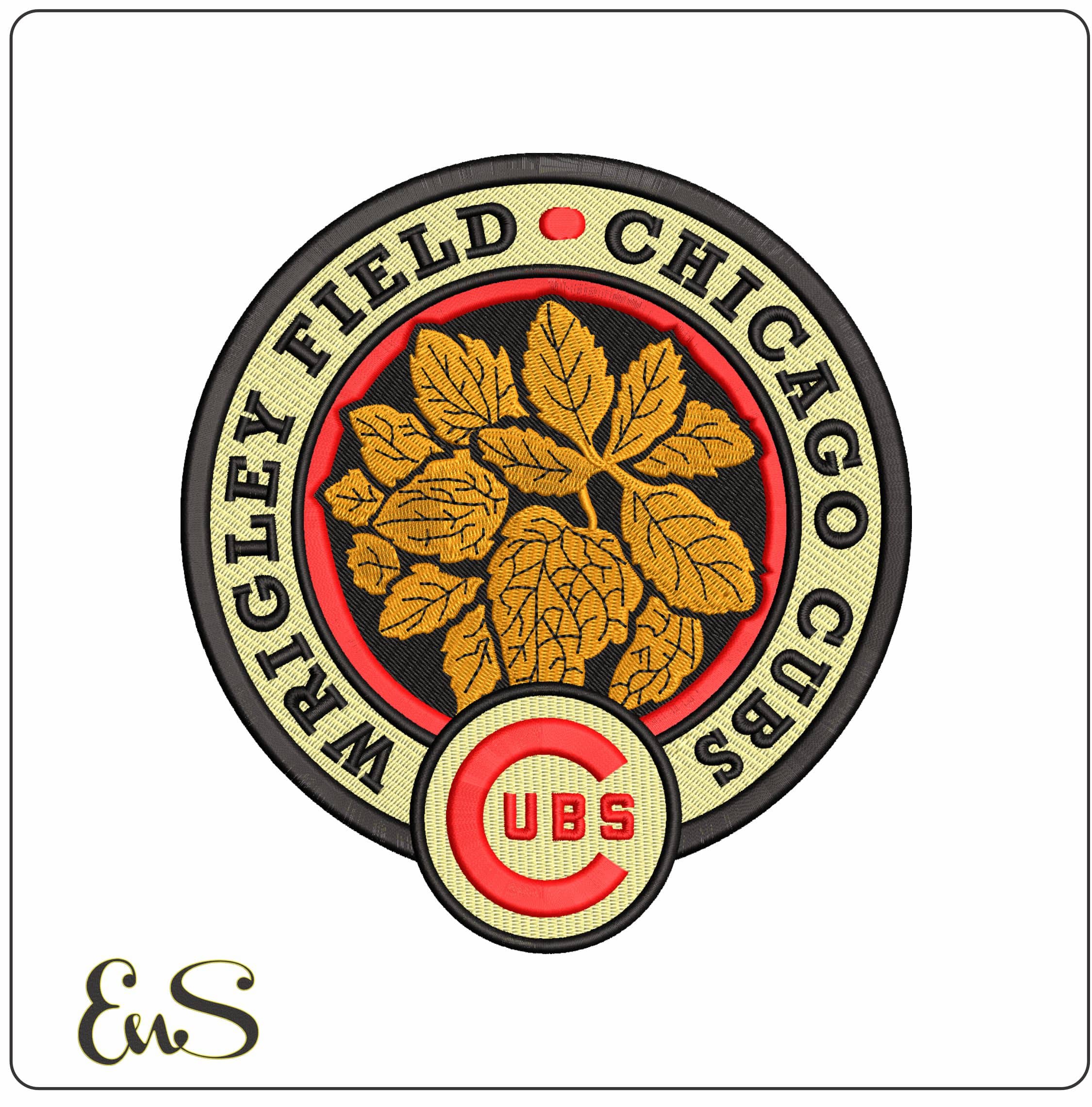 Cubs Wrigley   - Elegant embroidery design file - instant download