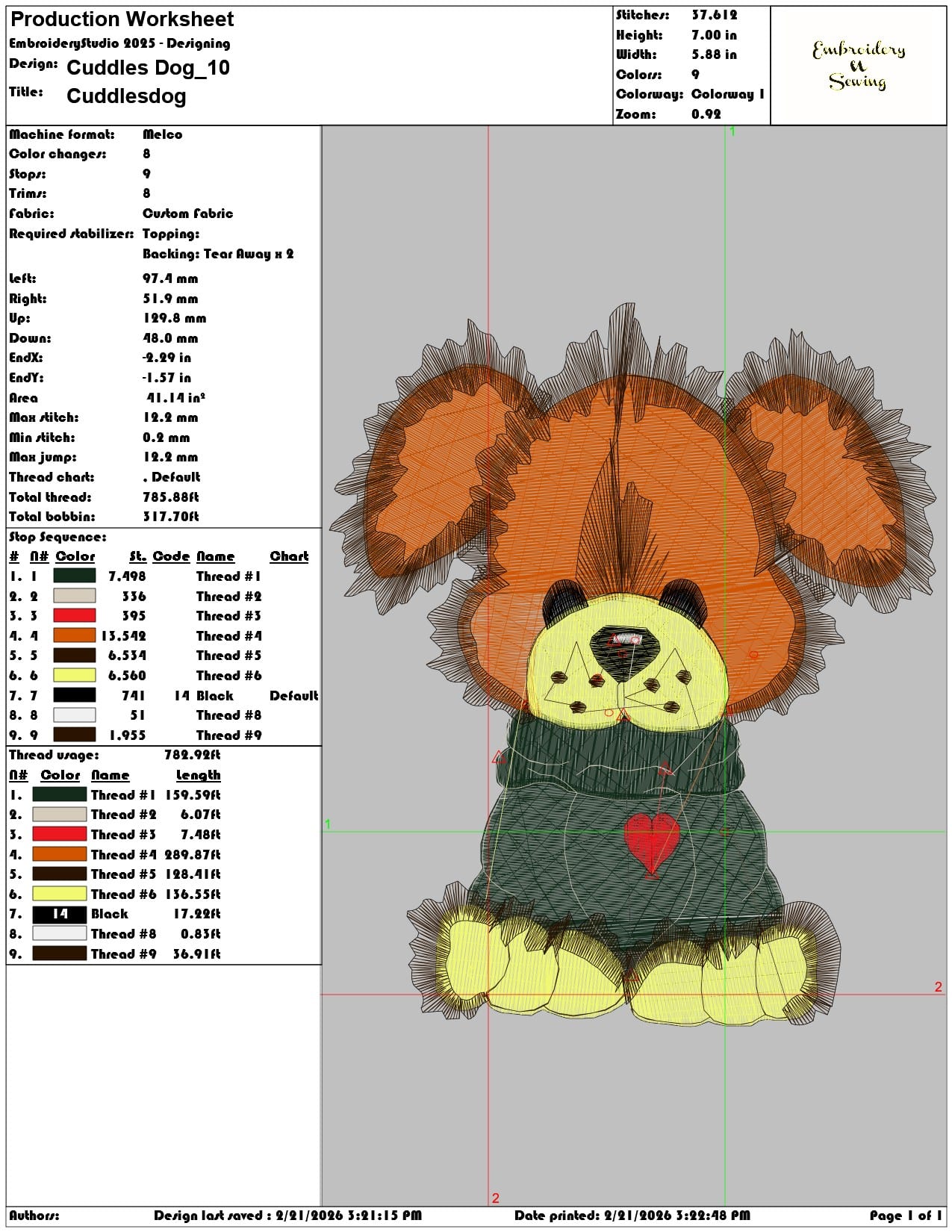 Cuddles Dog   - Elegant embroidery design file - instant download — view 3