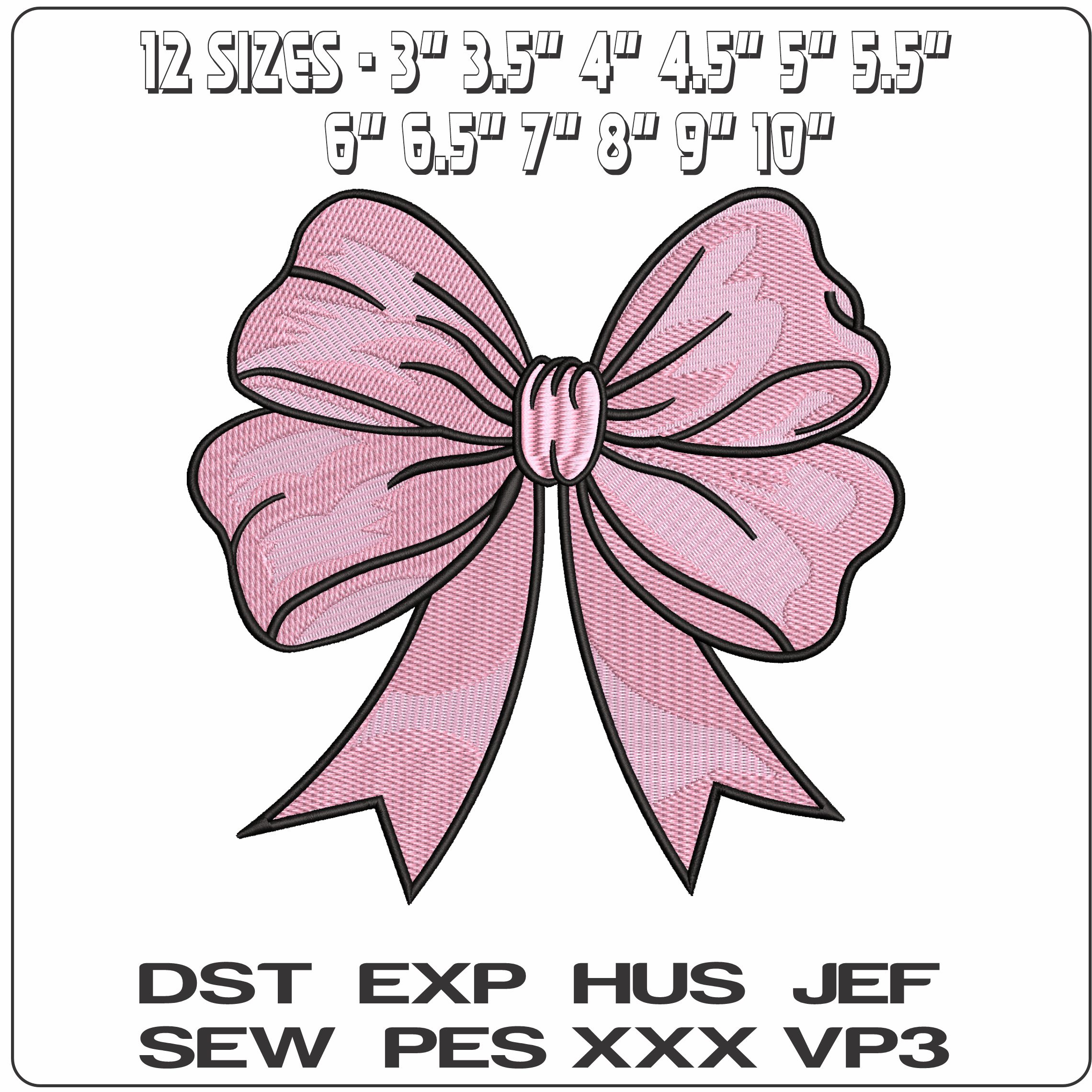 Cute Bow   - Elegant embroidery design file - instant download — view 2