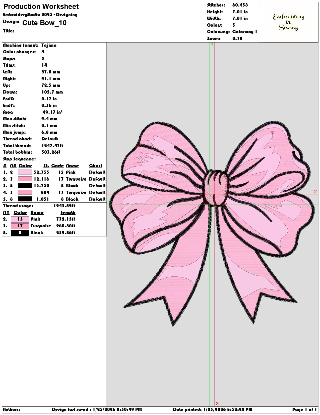 Cute Bow   - Elegant embroidery design file - instant download — view 3